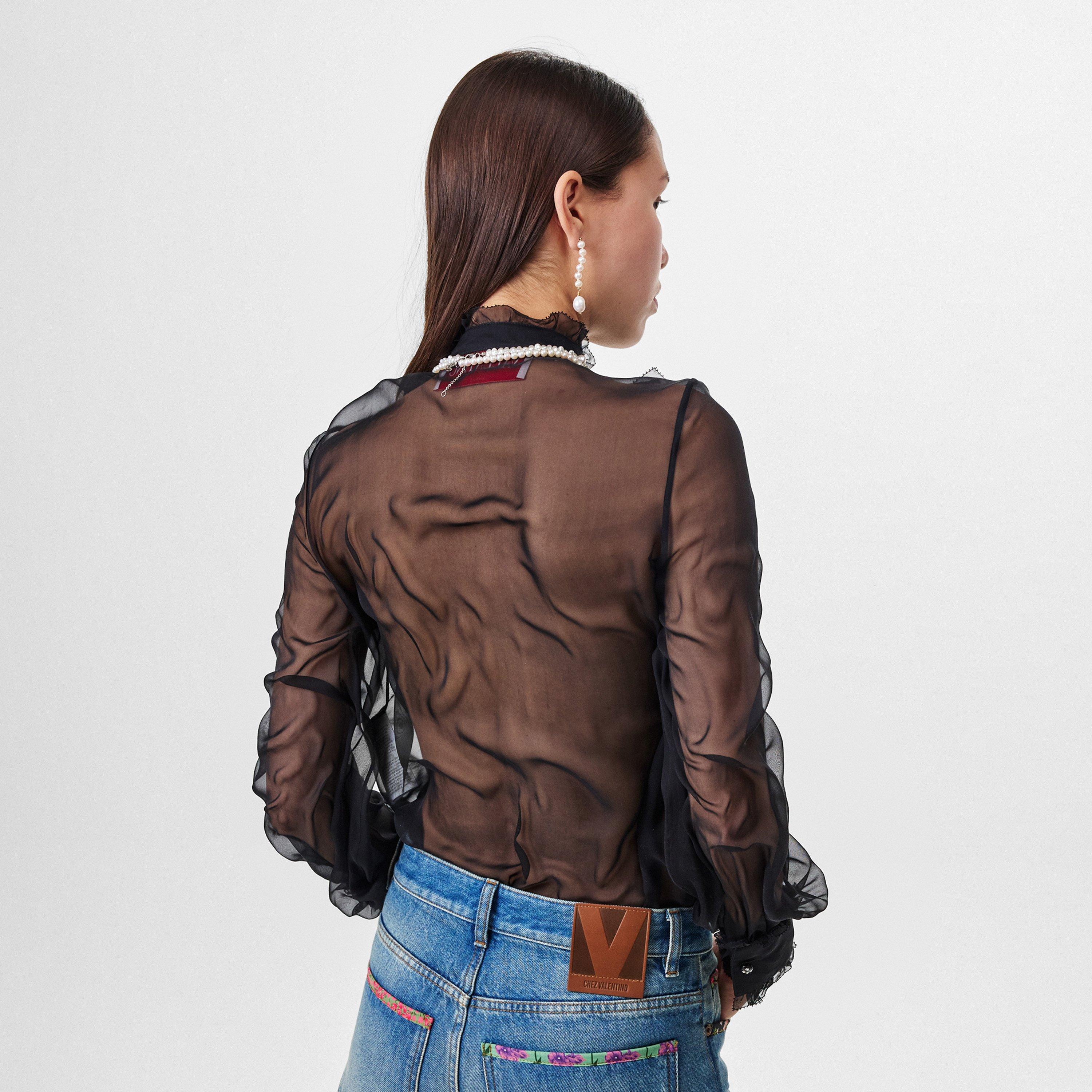 Nero - Valentino - Sheer Chiffon Blouse - 4