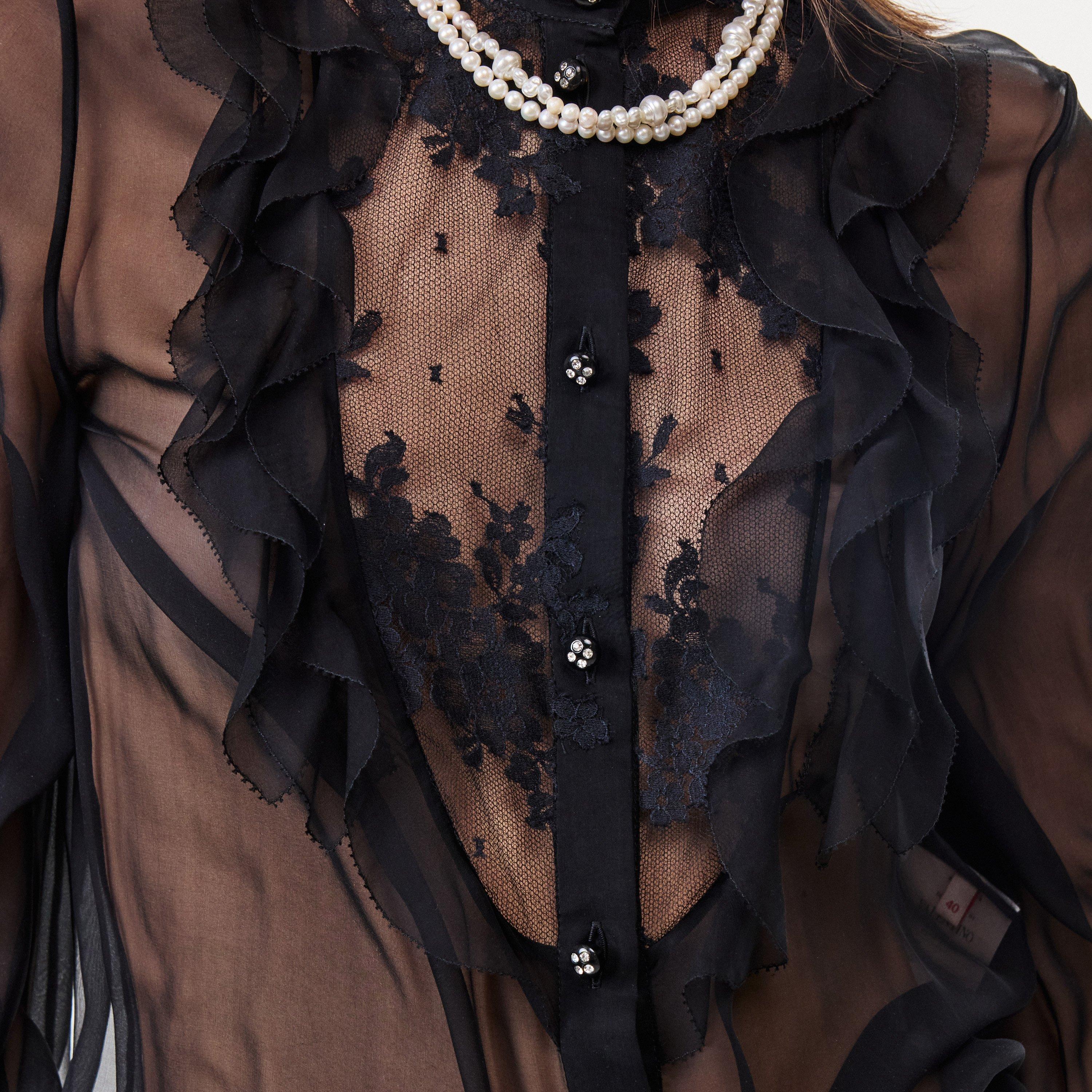 Nero - Valentino - Sheer Chiffon Blouse - 5