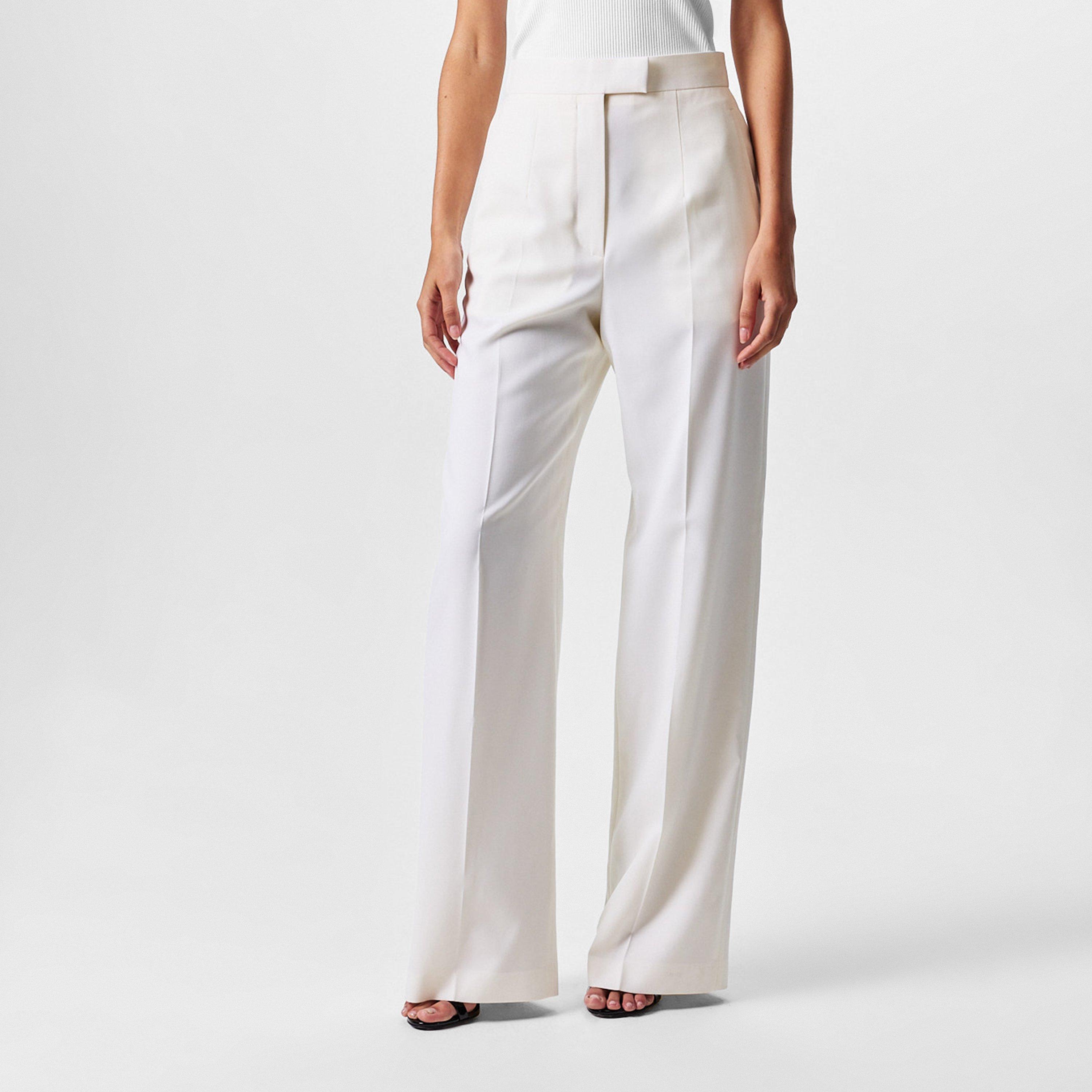 Bone - Alexander McQueen - Women's Alex Gab Straight Leg Trouser - 3