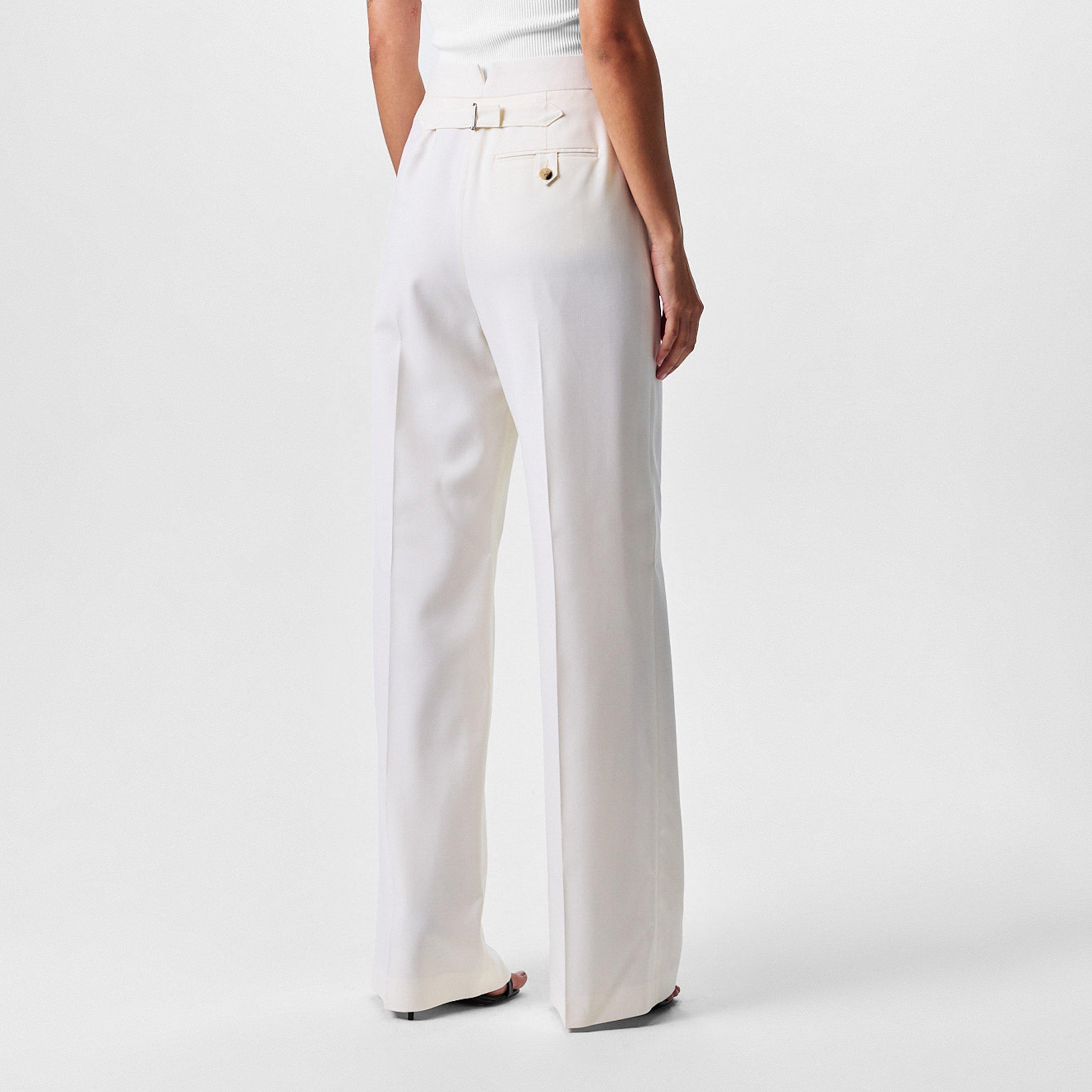 Bone - Alexander McQueen - Women's Alex Gab Straight Leg Trouser - 4