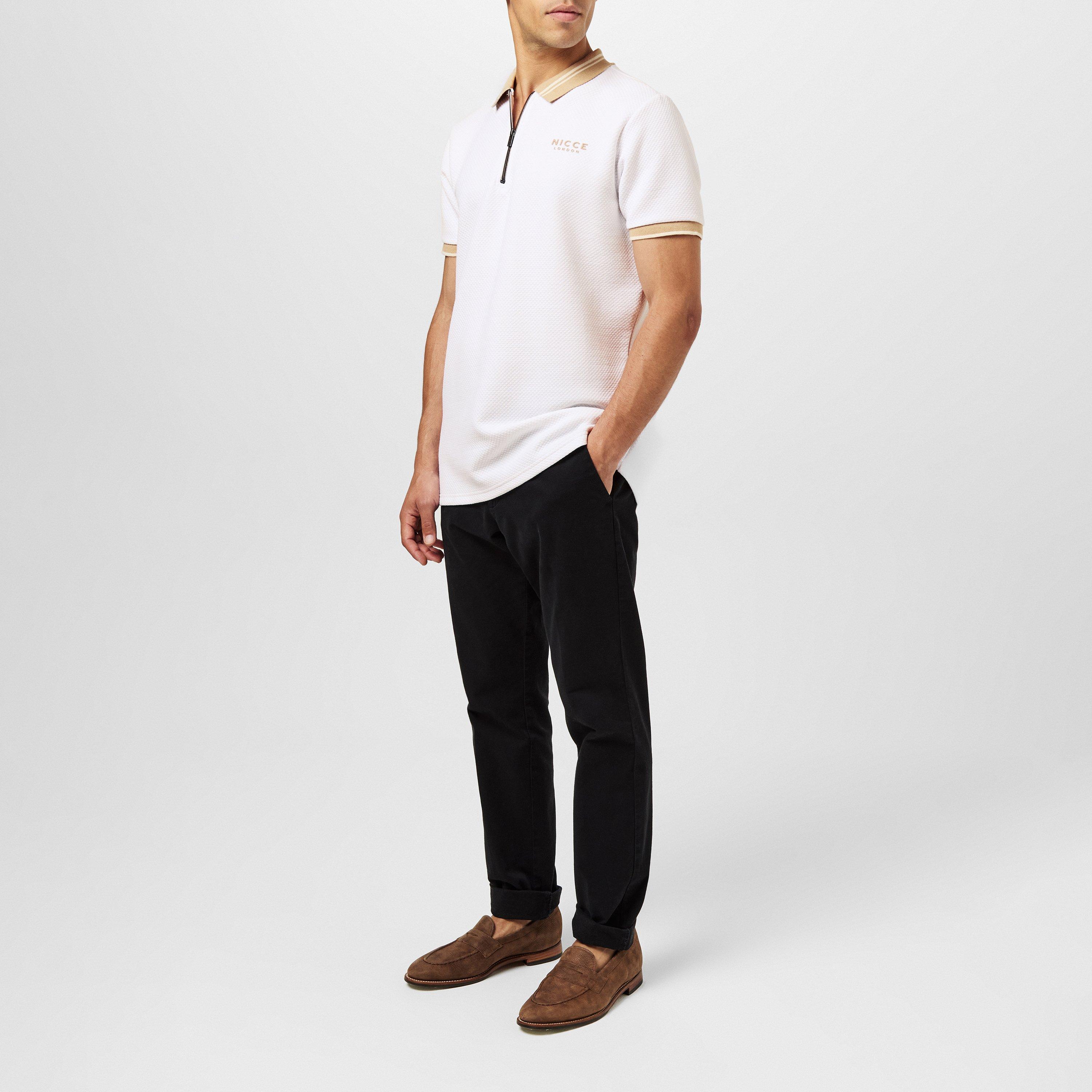 A White - Nicce - Shoran Short-Sleeve Polo Shirt - 6