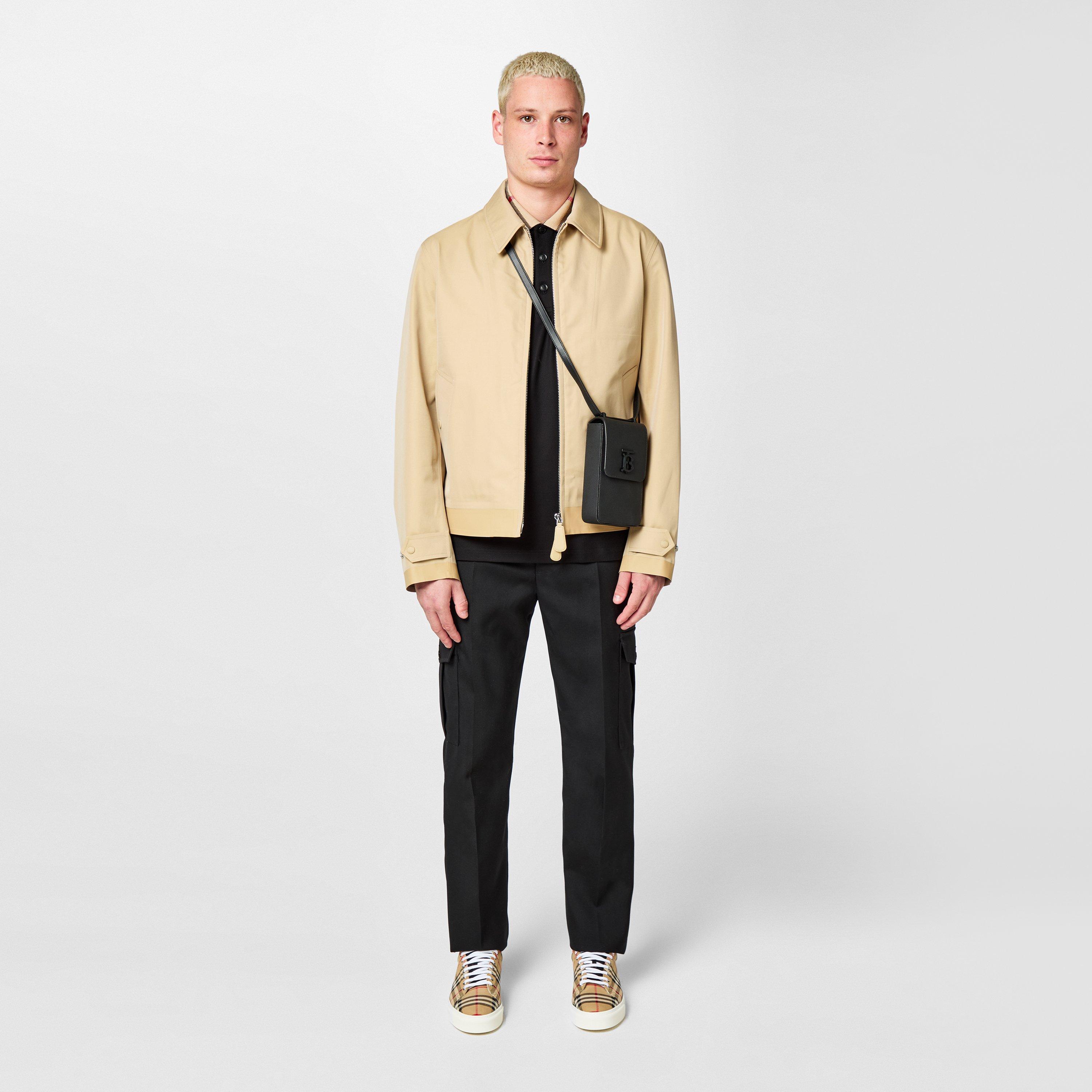 Black - Burberry - Men's Check Cotton Cody Polo Shirt - 6