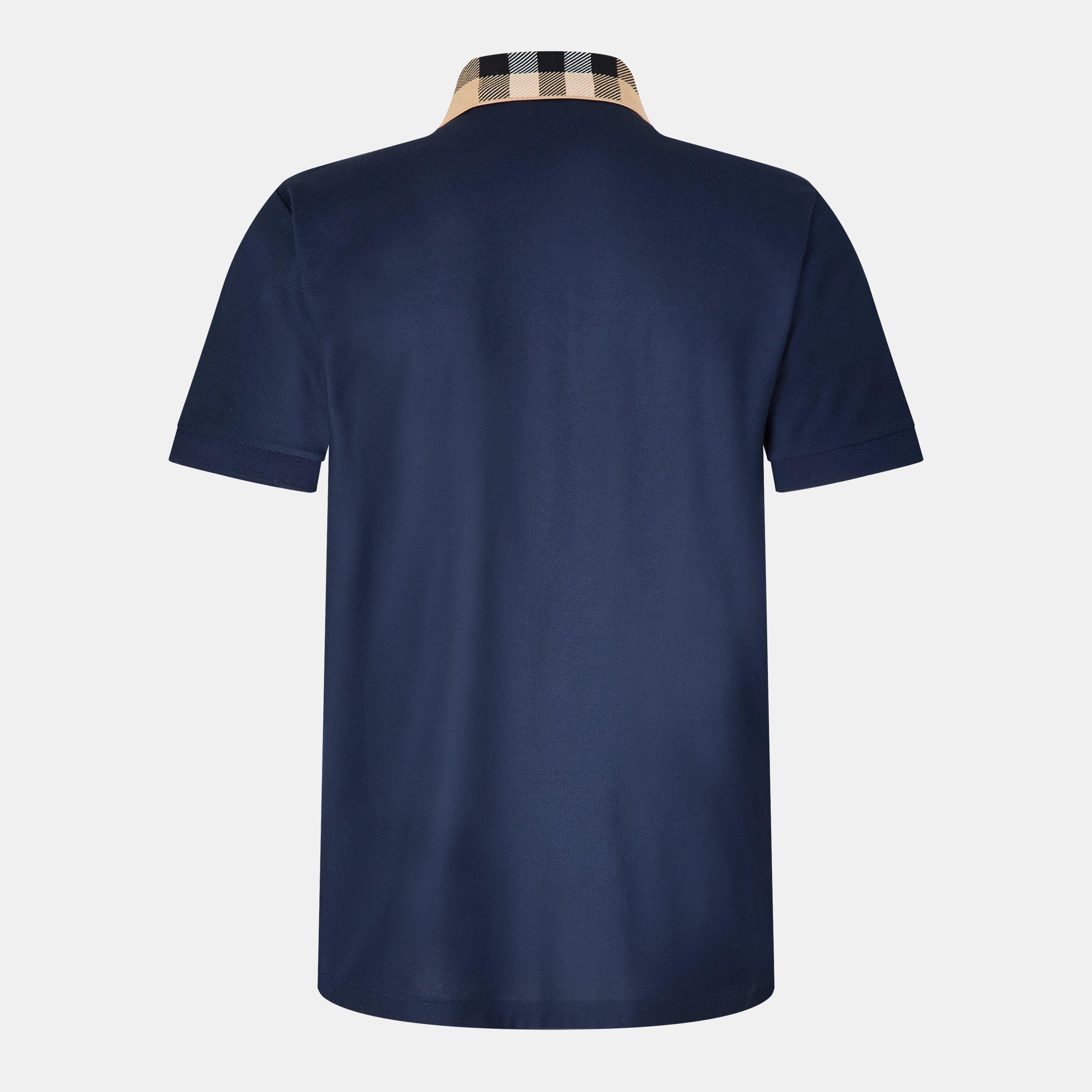 Smoked Navy - Burberry - Mens Cody Check Polo Shirt - 2