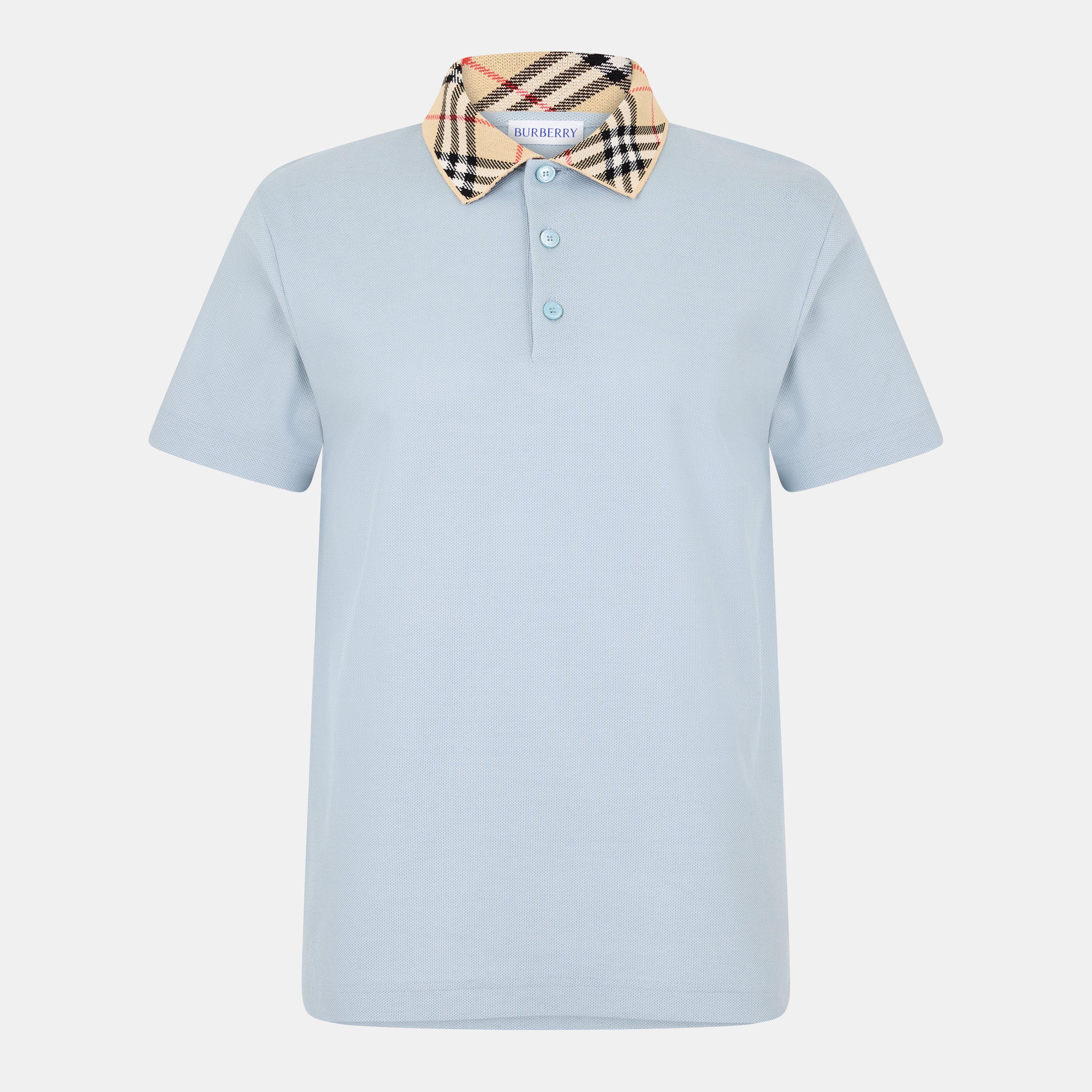 Burberry Mens Cody Check Polo Shirt - Gale - L