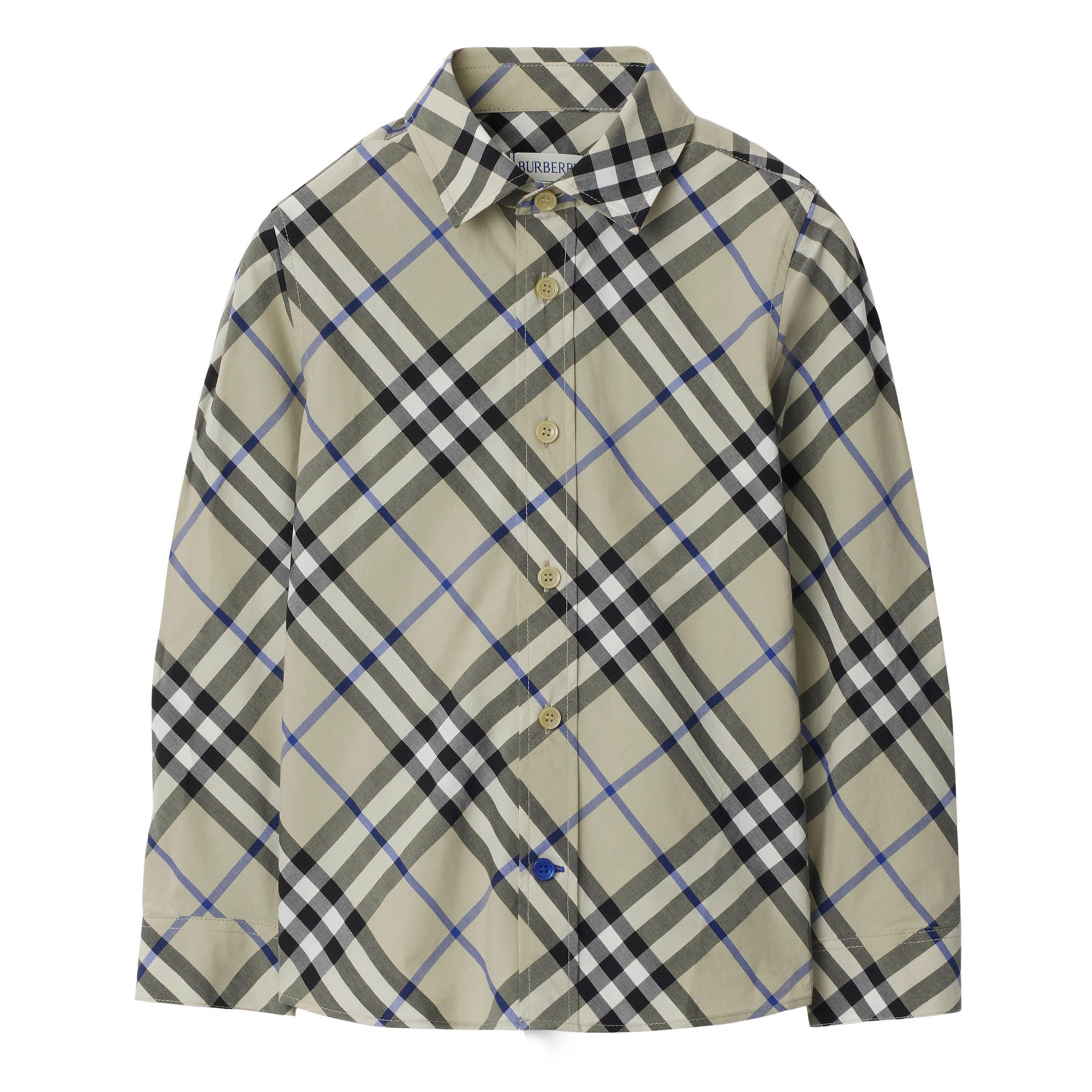 Burberry Juniors' Check Cotton Long Sleeve Shirt
