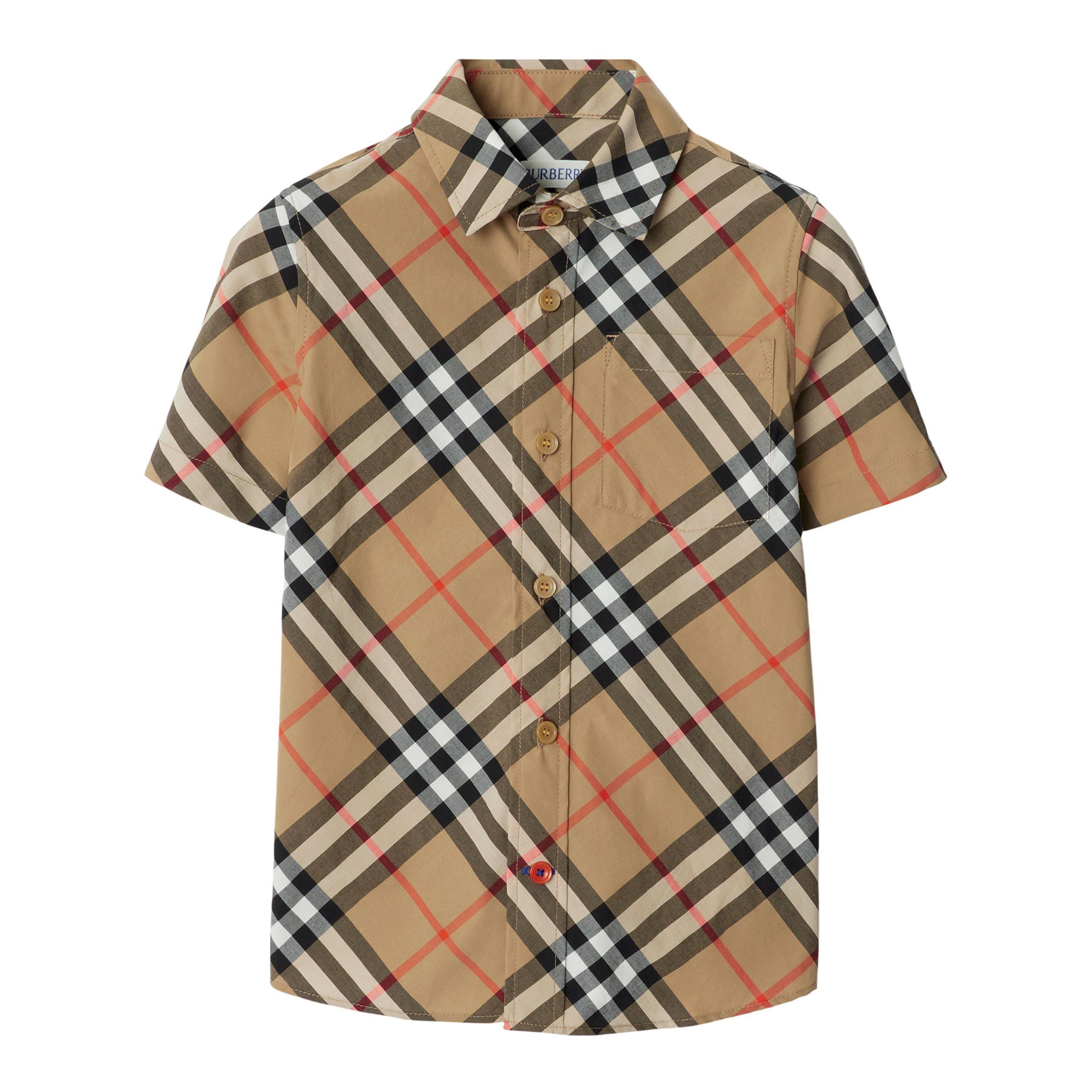 Beige B9368 - Burberry - Juniors' Burberry Check Cotton Owen Shirt - 1