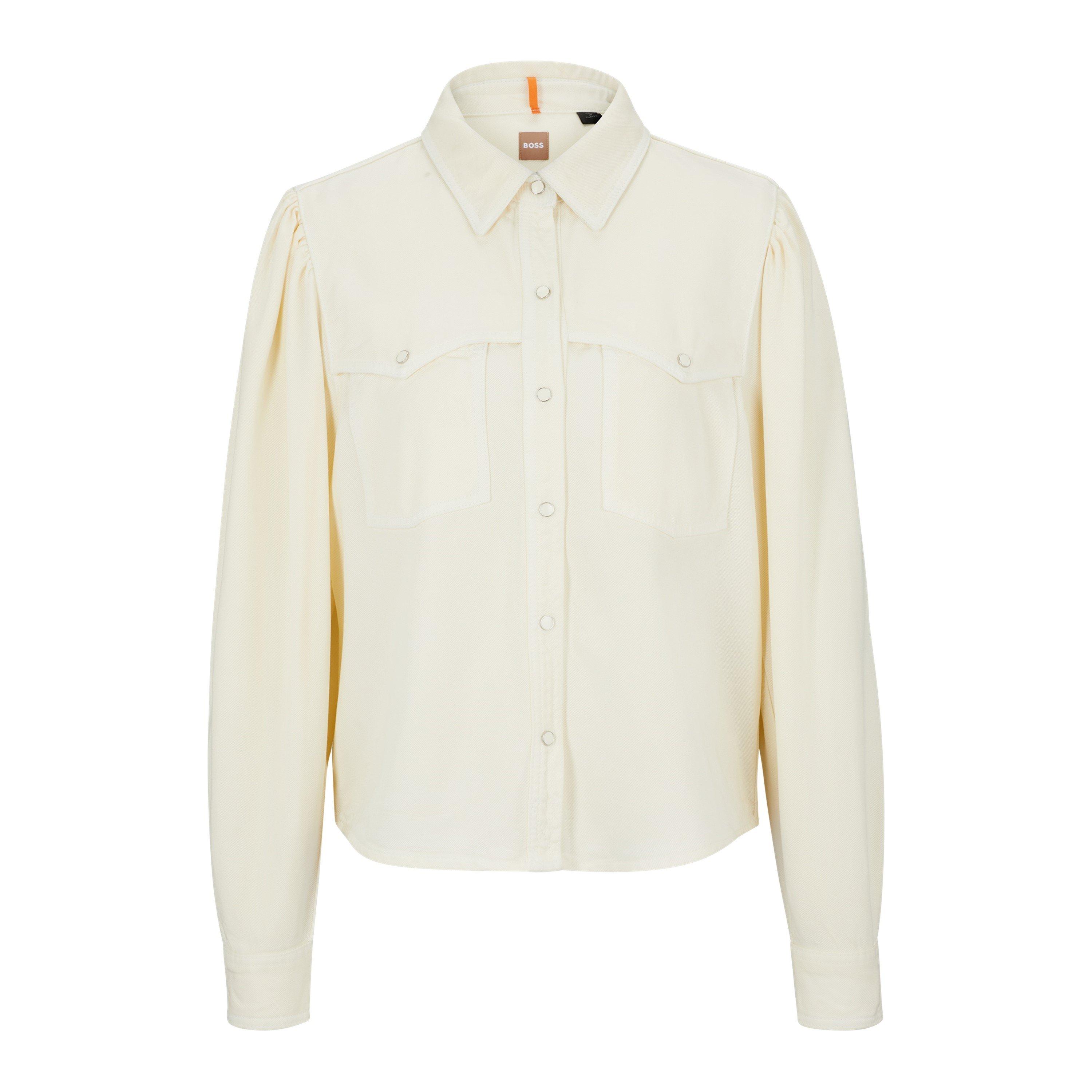 White - Boss - Women's Benedetta D Long-Sleeve Blouse