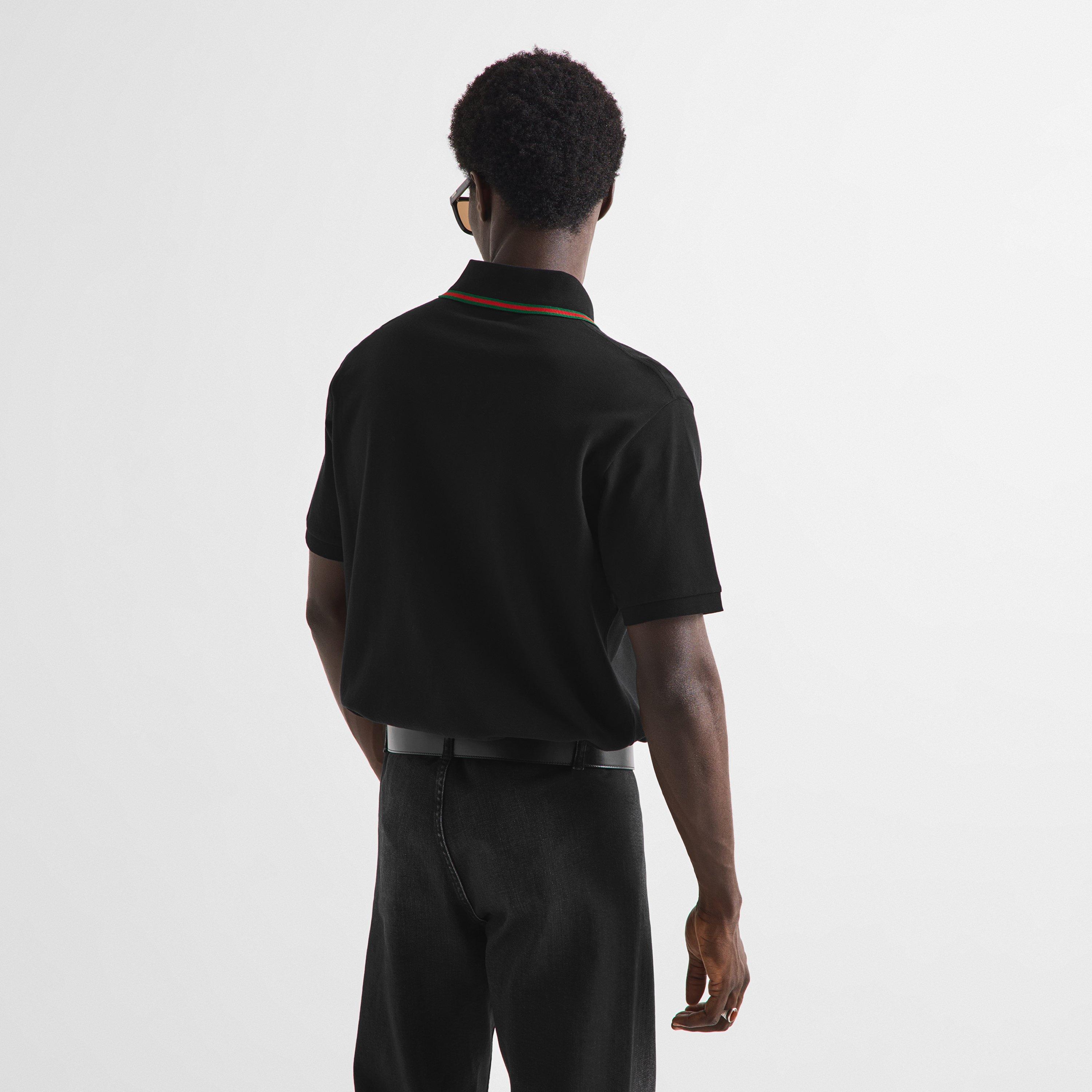Black - Gucci - Gucci Web Trim Polo Sn05 - 4