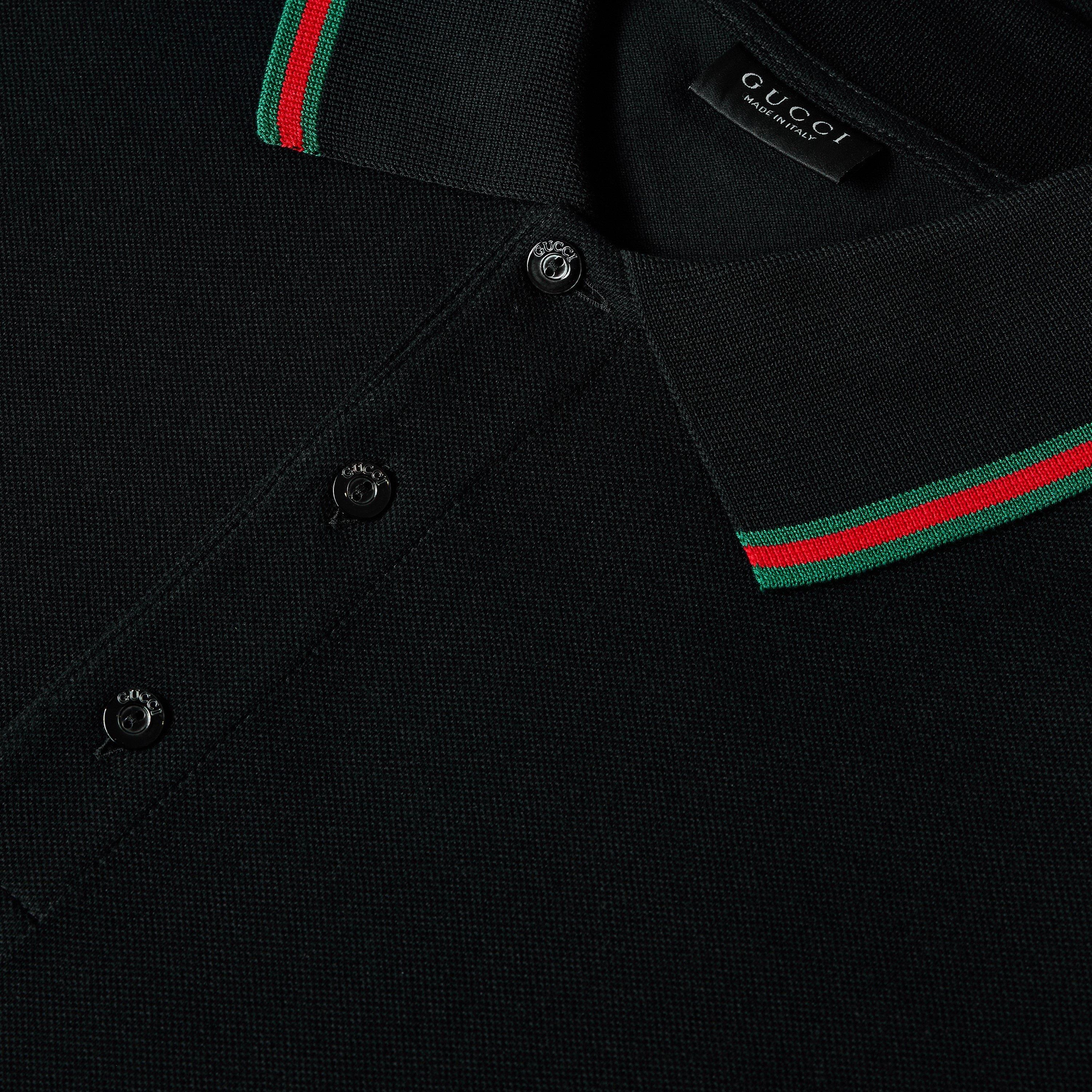 Black - Gucci - Gucci Web Trim Polo Sn05 - 3