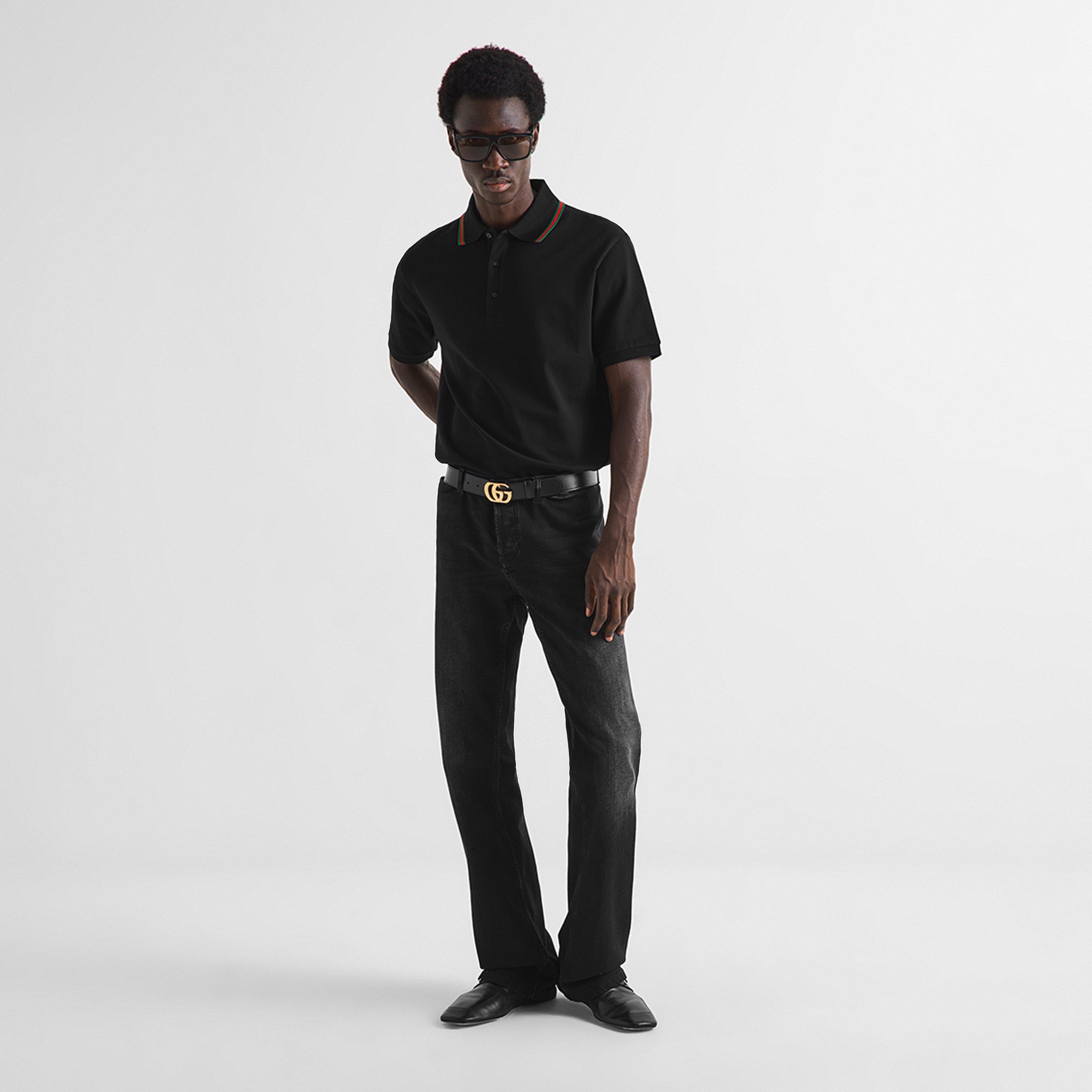 Black - Gucci - Gucci Web Trim Polo Sn05 - 6