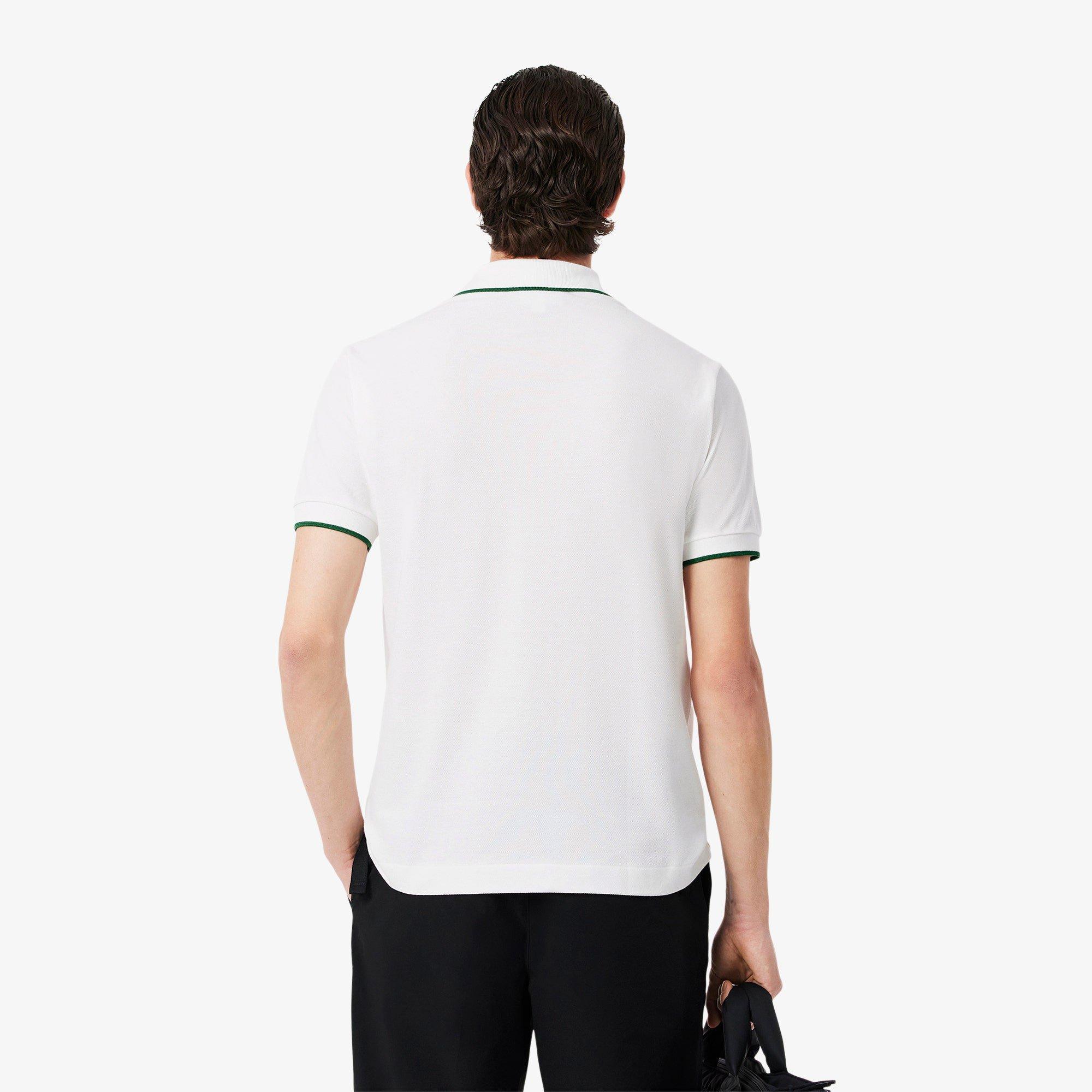 WHITE/GREEN - Lacoste - Classic Fit Pocket Accent L.12.12 Mens Polo Shirt - 6