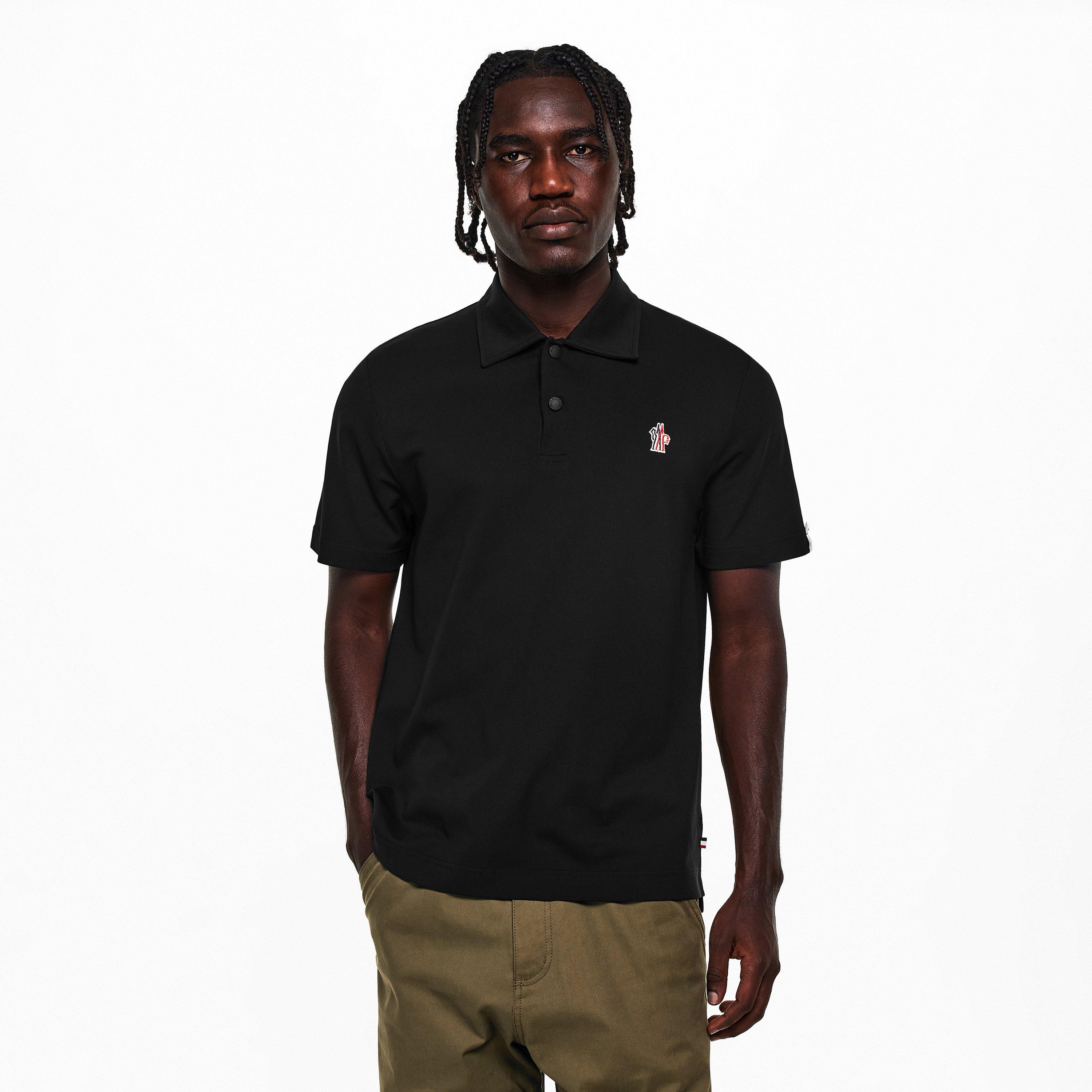 Black 999 - Moncler - Men's Short Sleeve Polo Shirt - 3