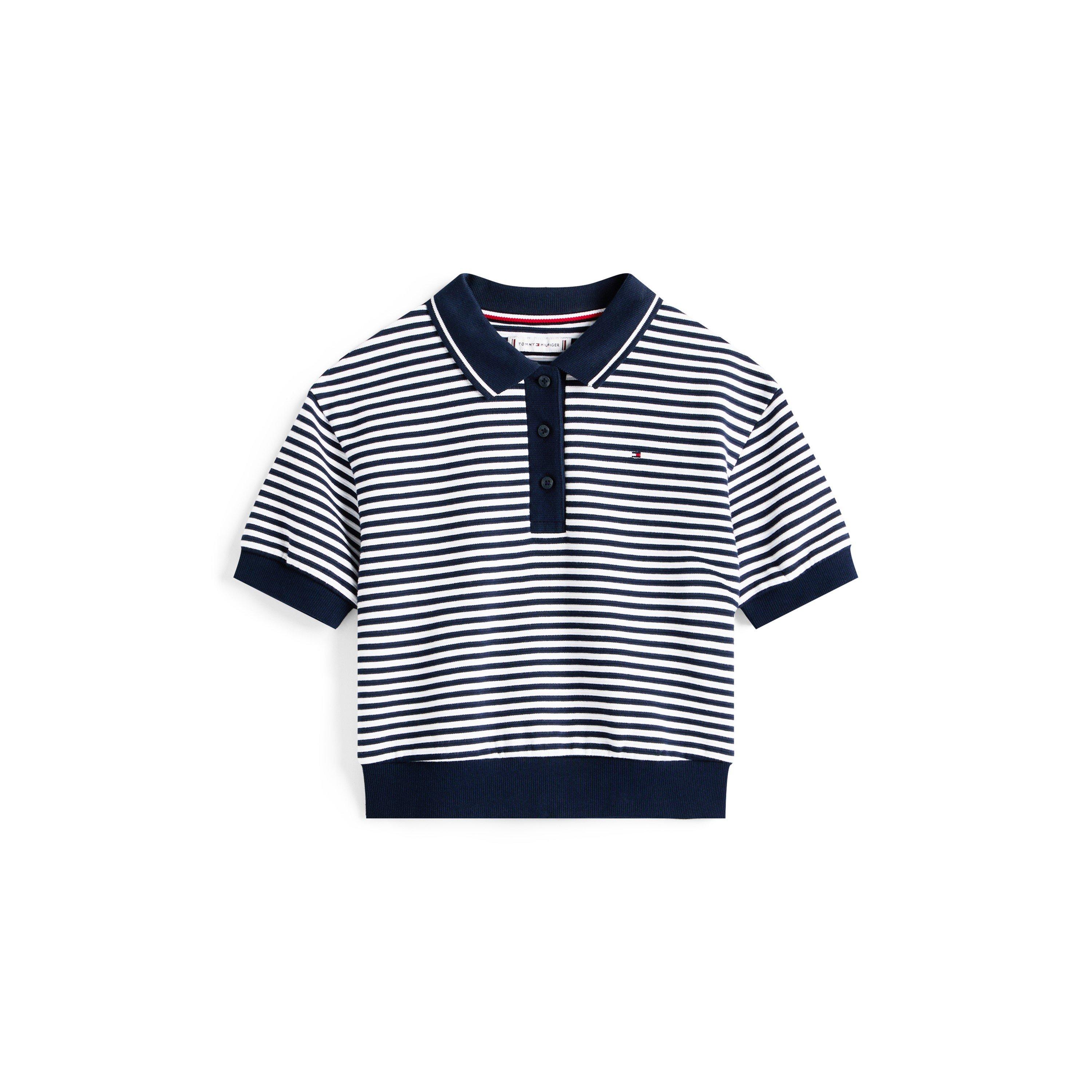 Tommy Hilfiger Kids' Striped Short-Sleeve Polo Shirt - Night Navy C1G - Size 10Y
