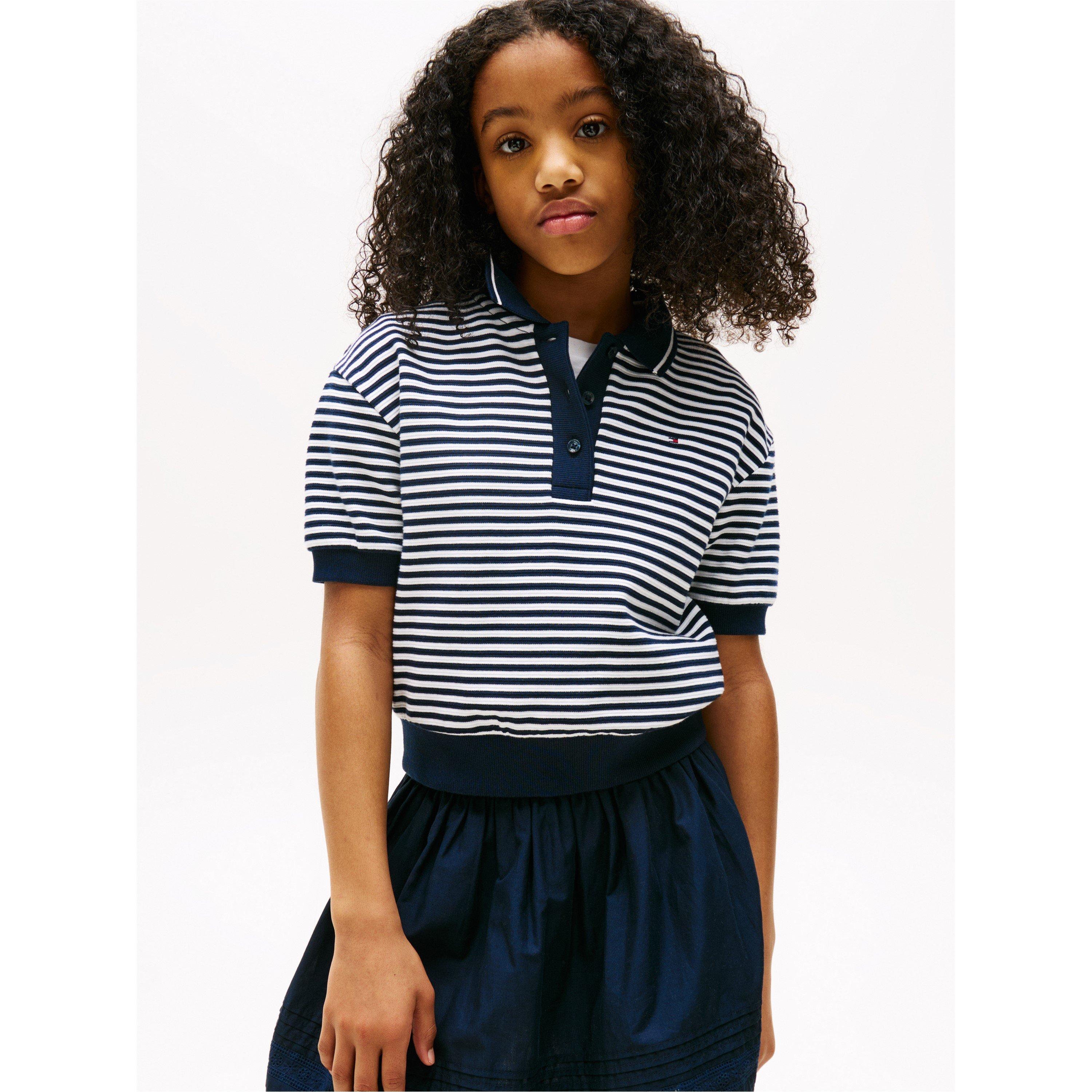 Night Navy C1G - Tommy Hilfiger - Kids' Striped Short-Sleeve Polo Shirt - 2