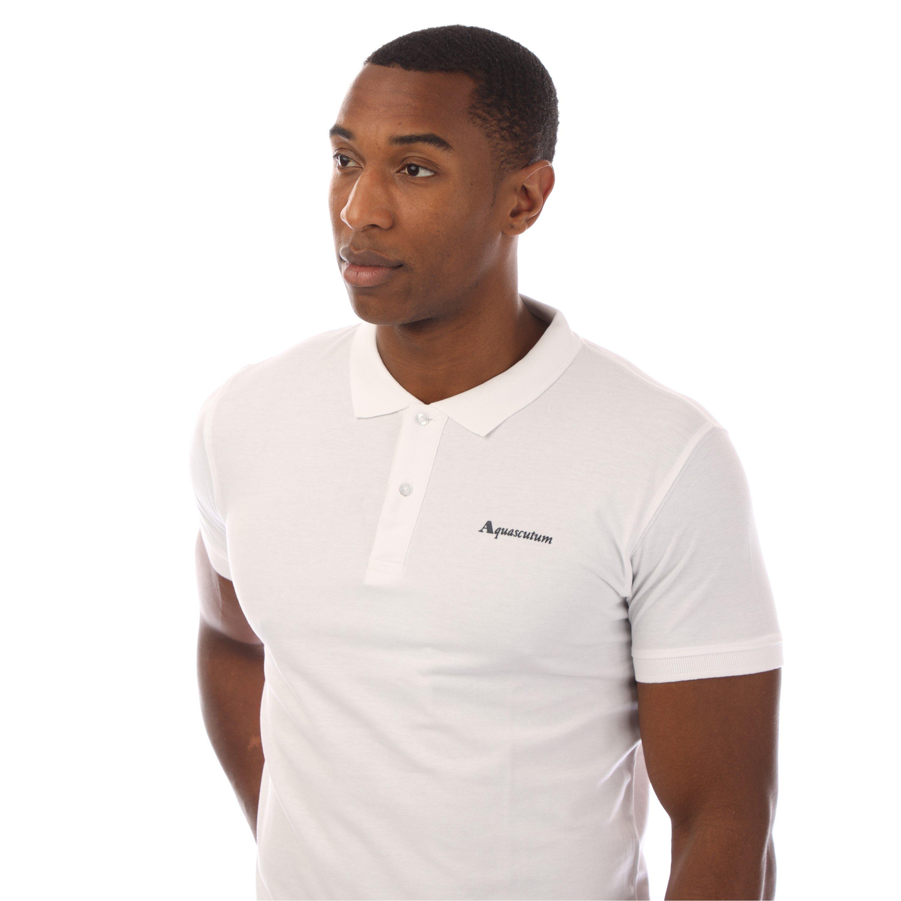White/Navy - Aquascutum - Men's Short-Sleeve Polo - 3