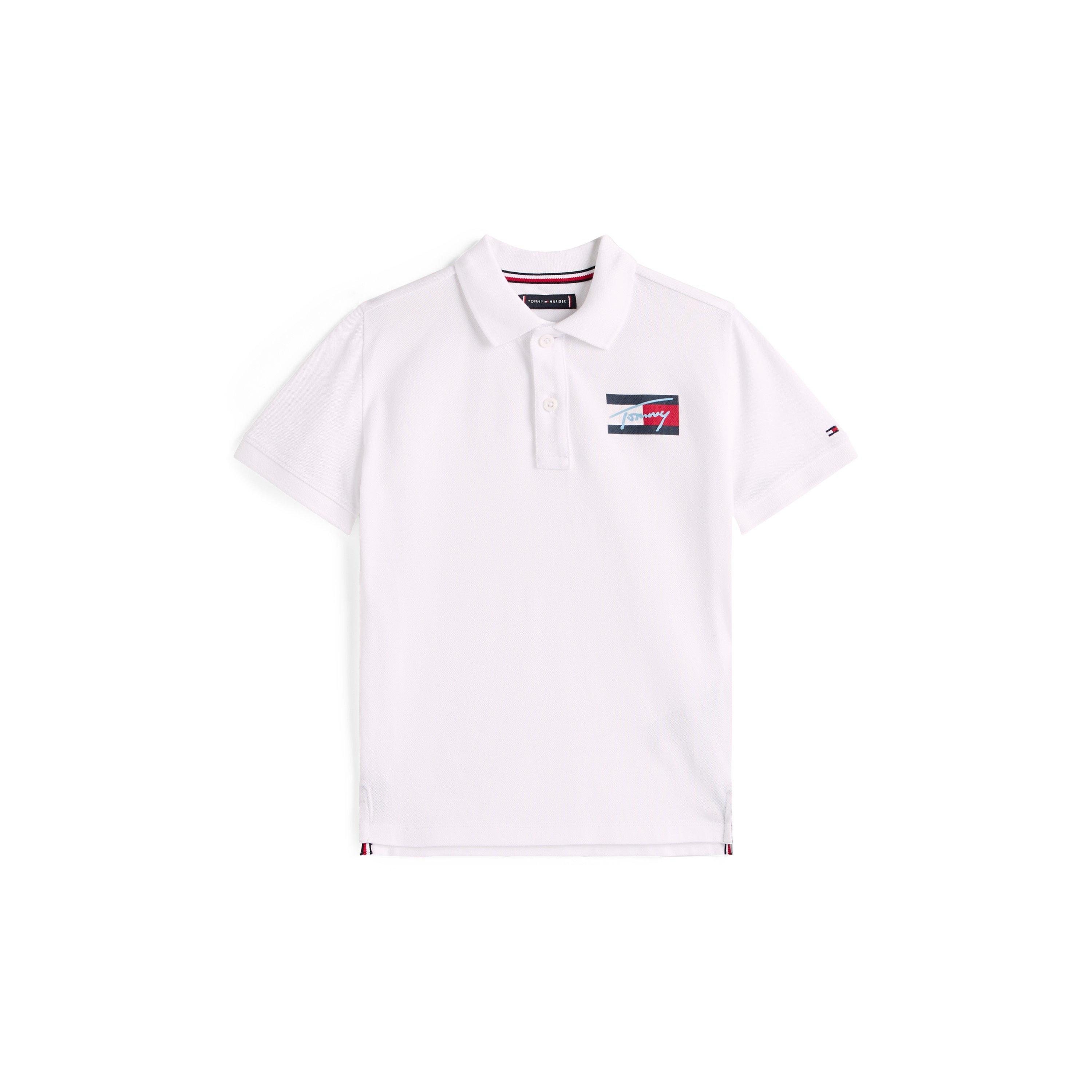 Tommy Hilfiger Boys Kids' Short Sleeve Polo Shirt - White Ybr - 4Y