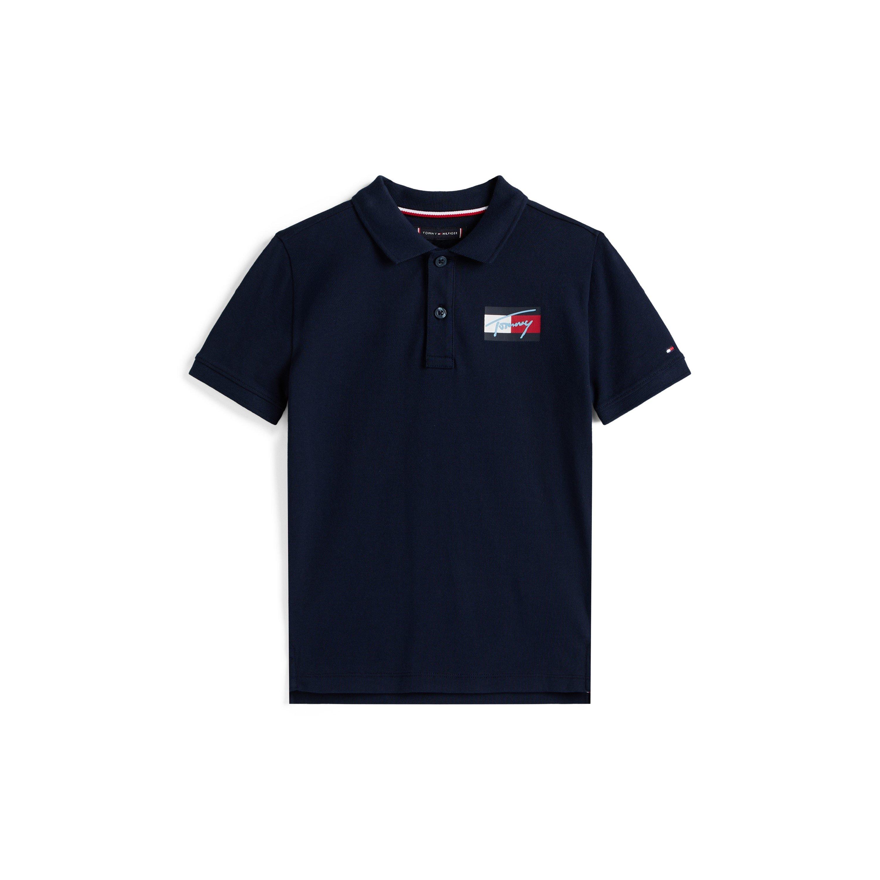 Tommy Hilfiger Boys Kids' Short Sleeve Polo Shirt - Night Navy C1g - 16Y