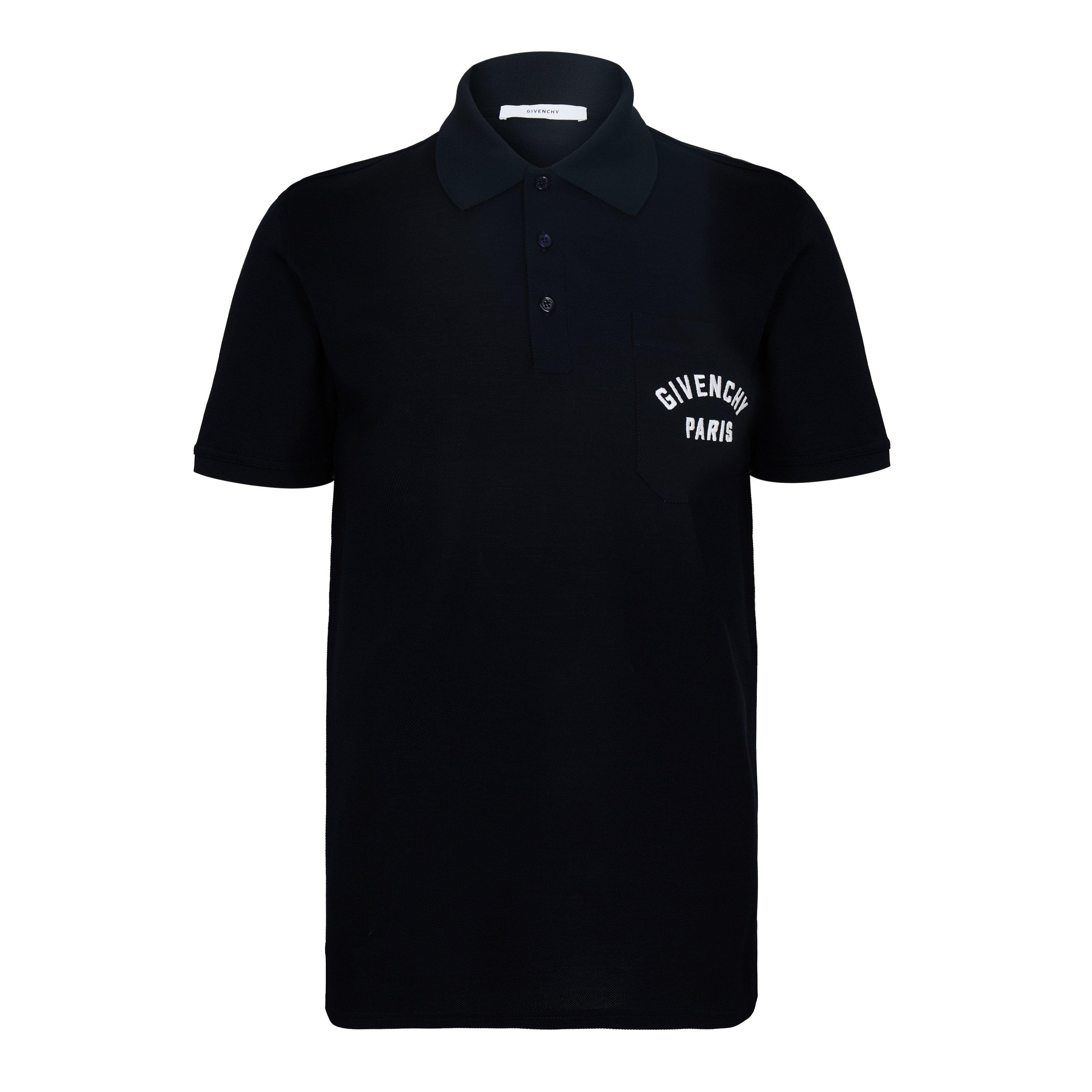 GIVENCHY Men's GIV Pocket Logo Short Sleeve Polo Shirt - Navy - Medium