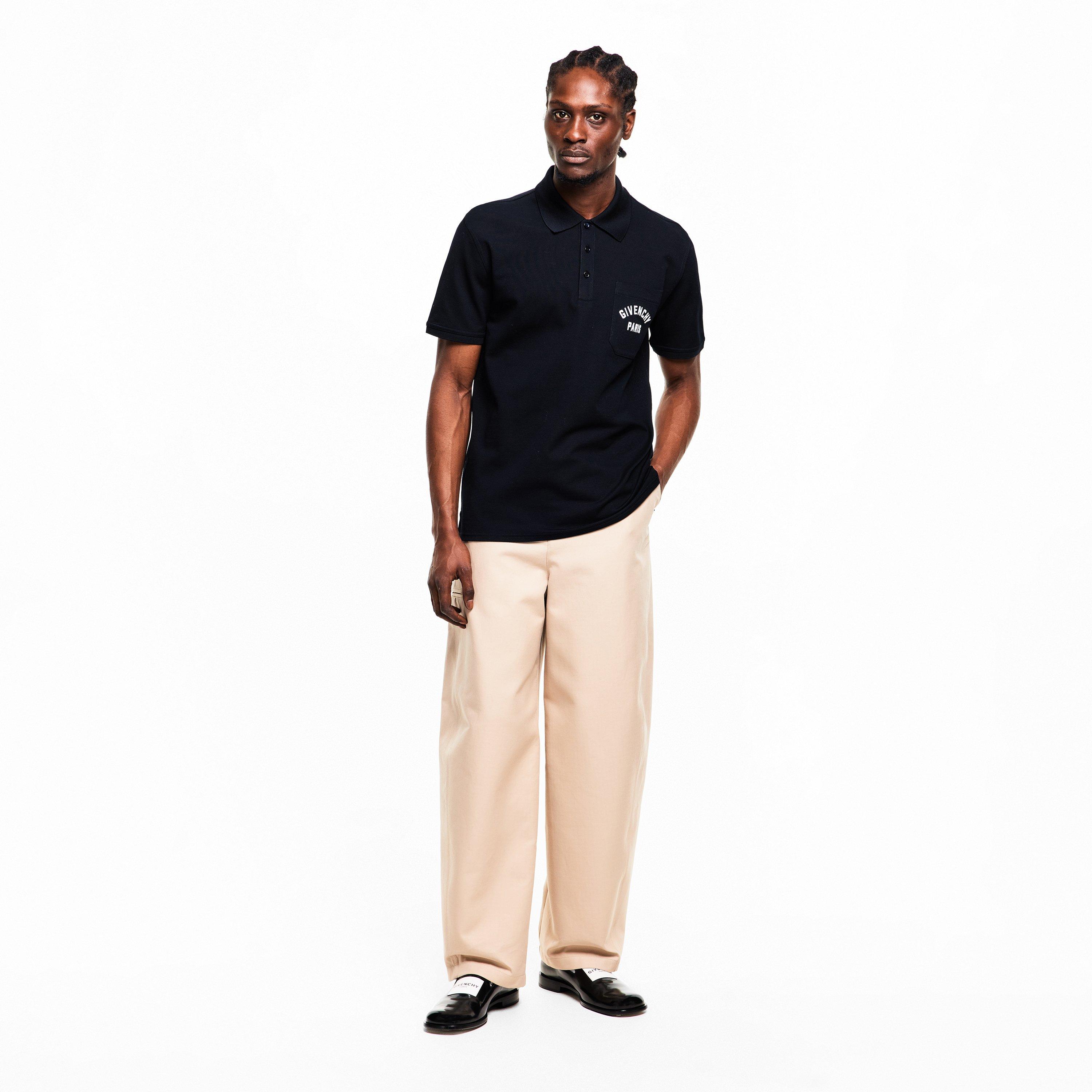 Navy - GIVENCHY - Men's GIV Pocket Logo Short Sleeve Polo Shirt - 6