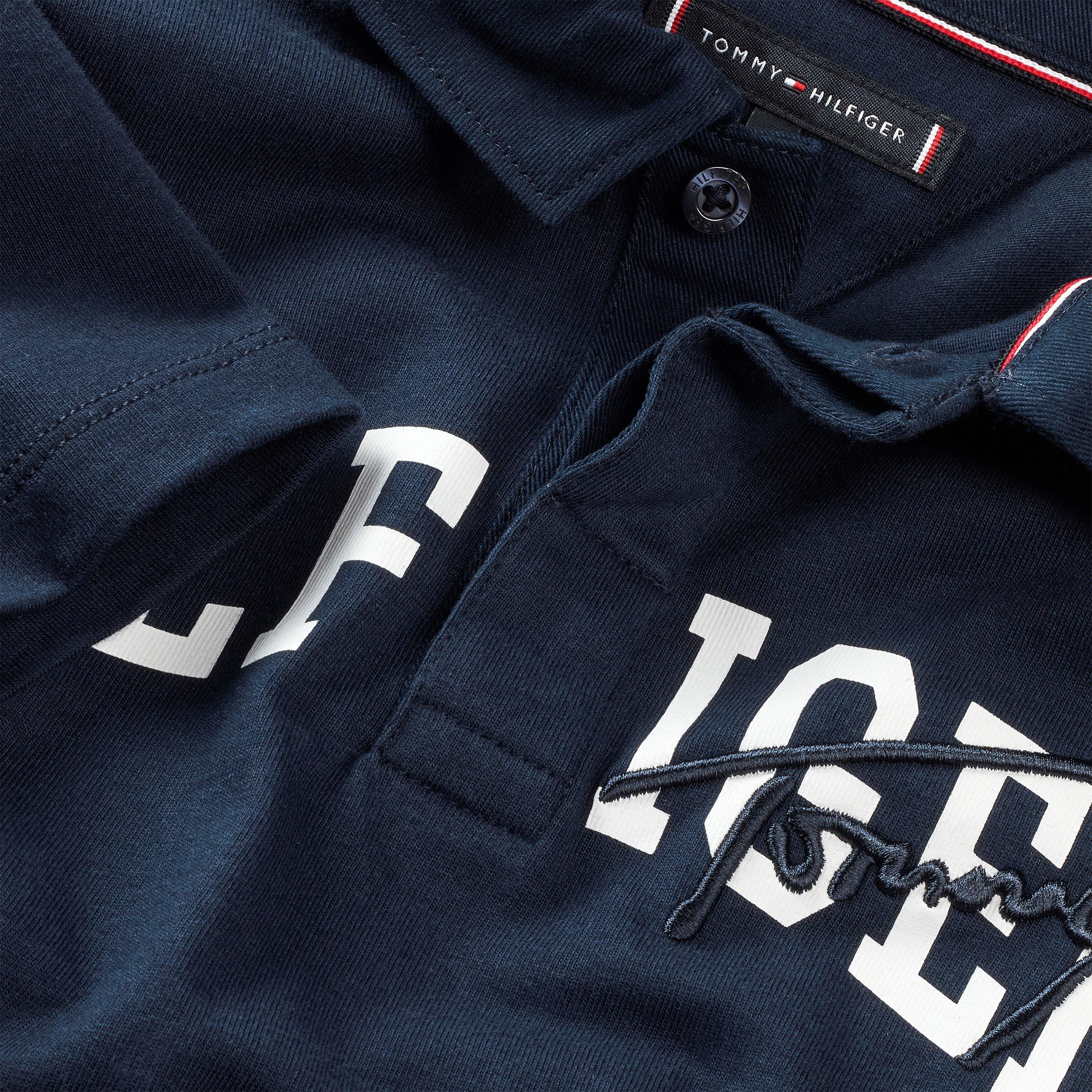 Night Navy C1G - Tommy Hilfiger - Kids' Script Logo Short Sleeve Polo Shirt - 5