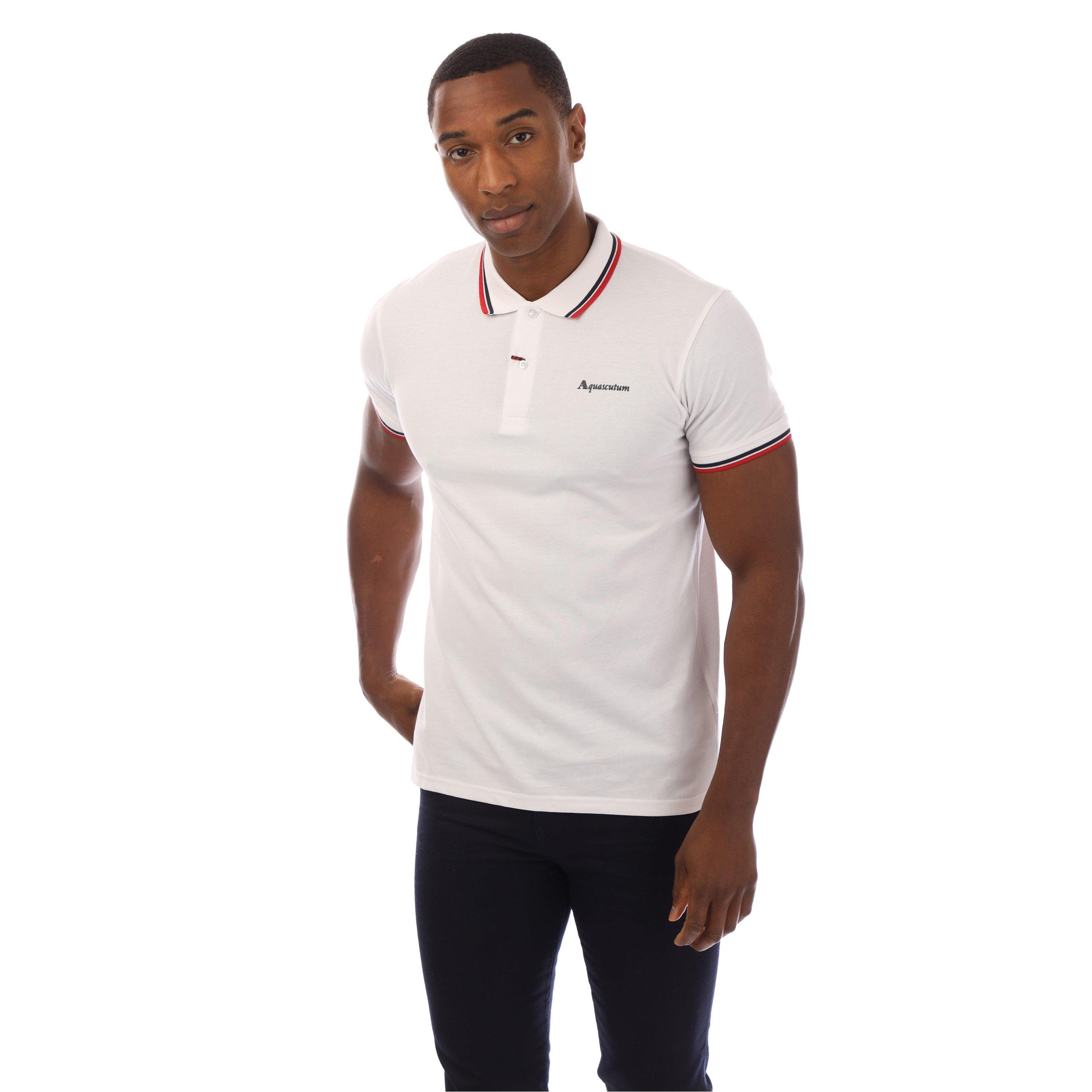 White/Navy - Aquascutum - Logo Polo Shirt - 1