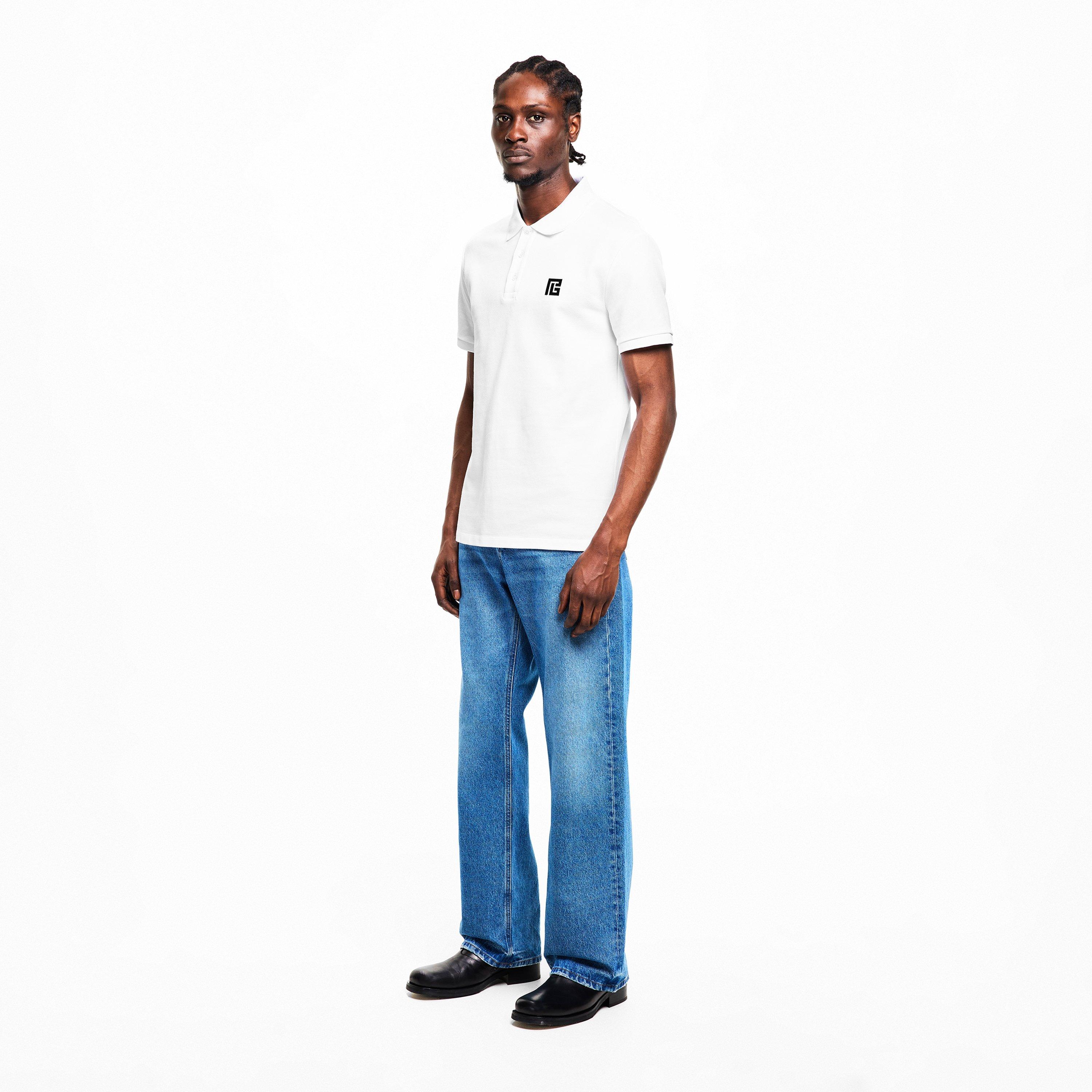 White - Balmain - Men's Short Sleeve Polo Shirt - 6