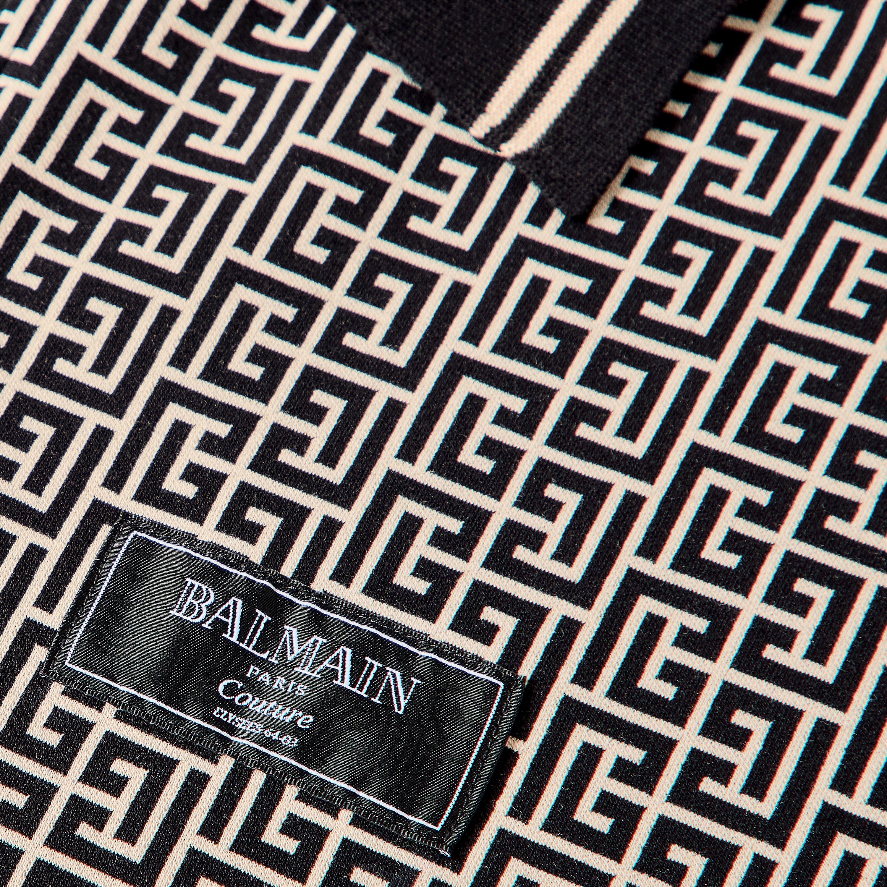 Black/Ivory - Balmain - Men's Mono Short Sleeve Polo Shirt - 5