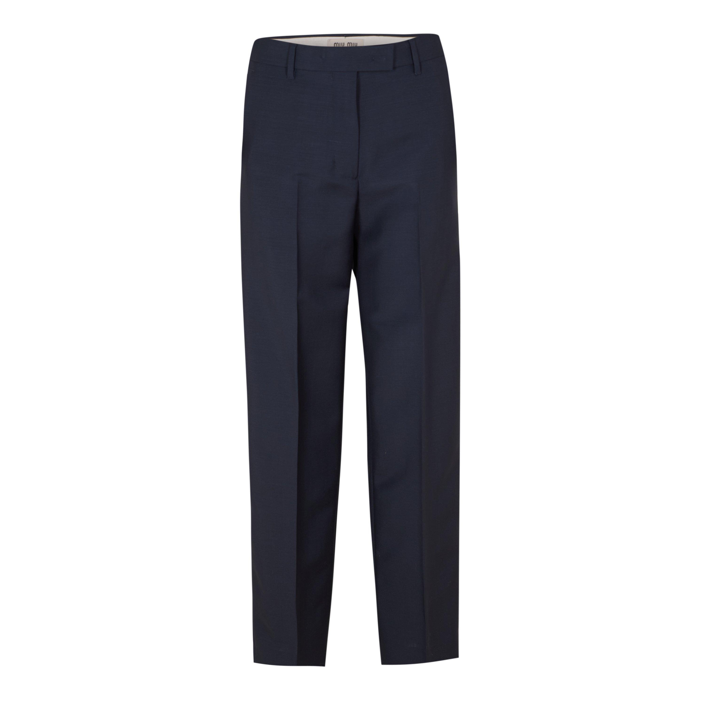 Navy - Miu Miu - Women's Straight Leg Trousers - 1