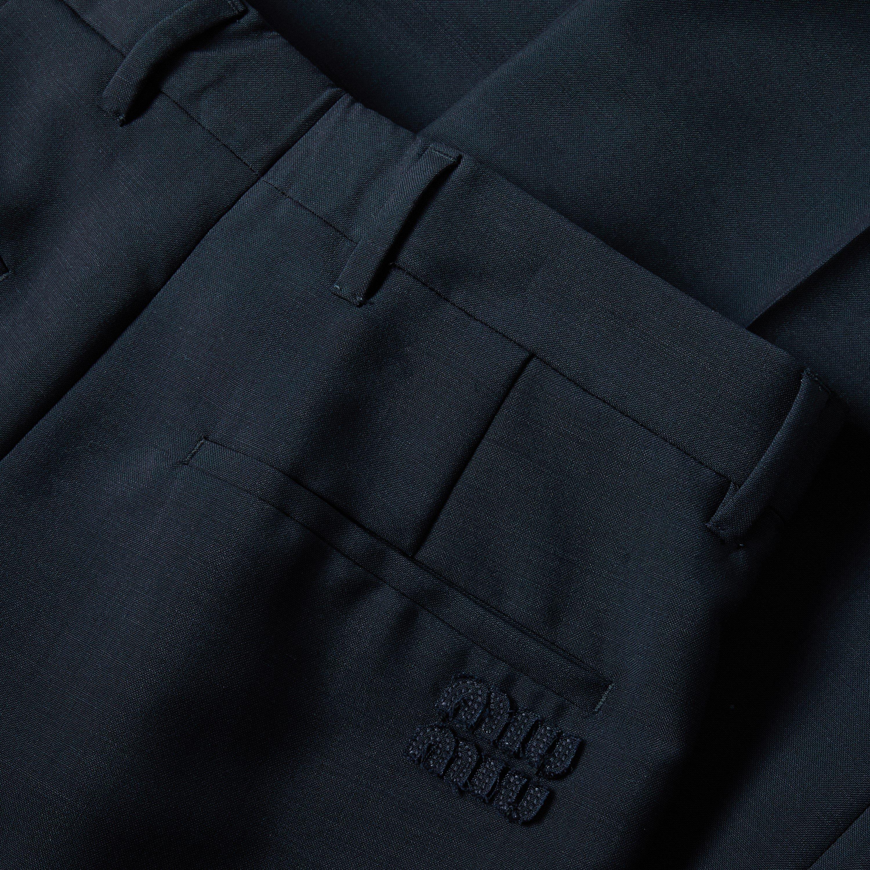 Navy - Miu Miu - Women's Straight Leg Trousers - 3