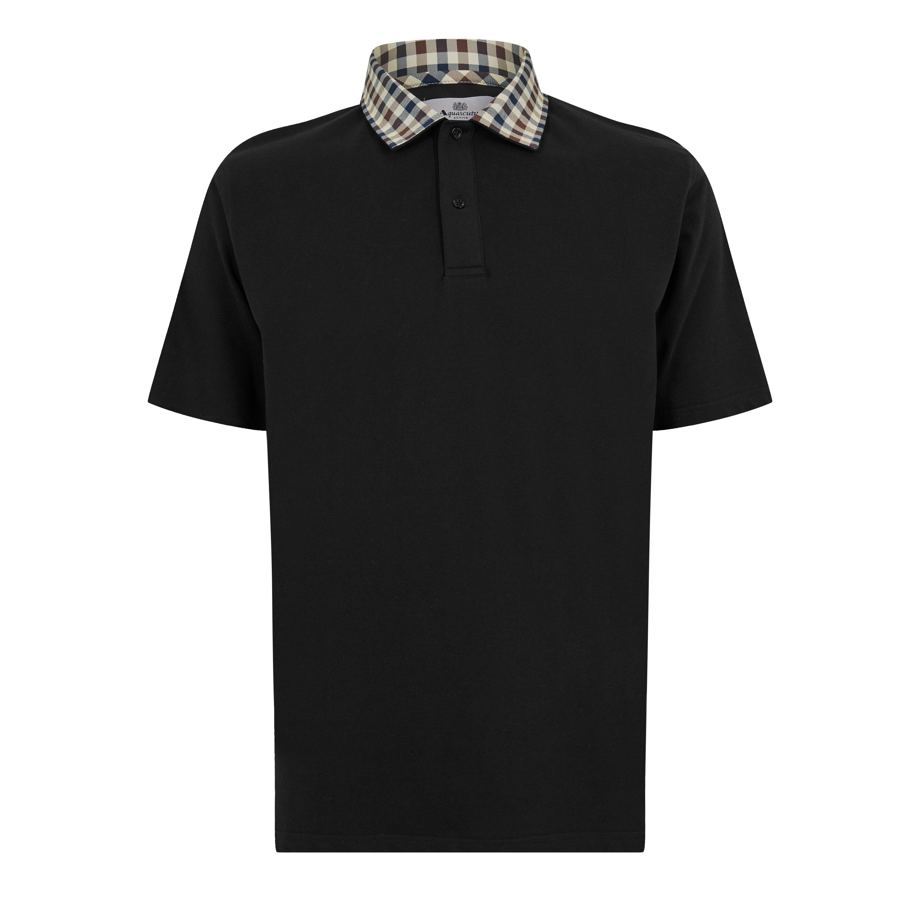 Aquascutum Men's Short Sleeve Polo Shirt - Black - Small