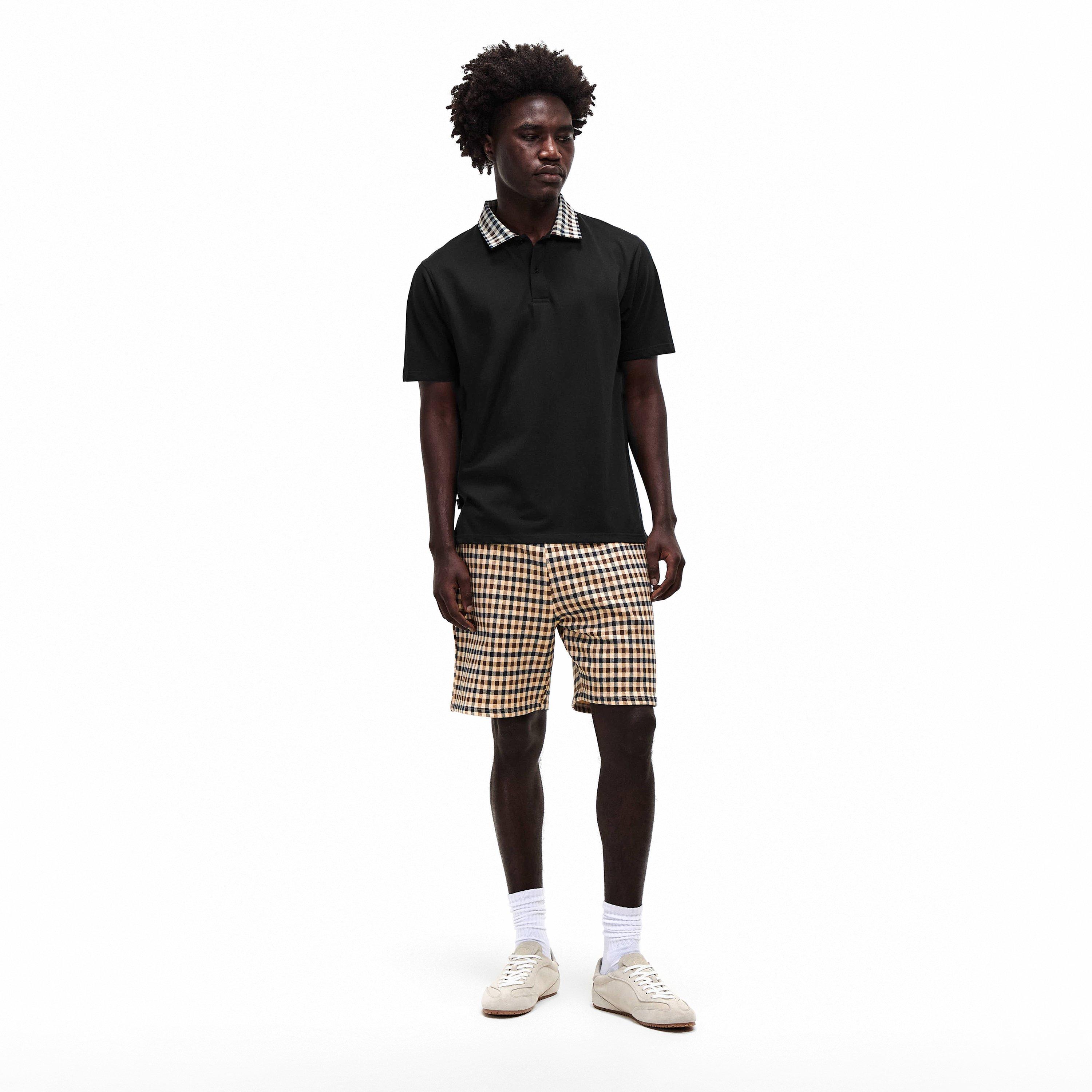 Black - Aquascutum - AquAct Chk Cllr Polo Sn62 - 5