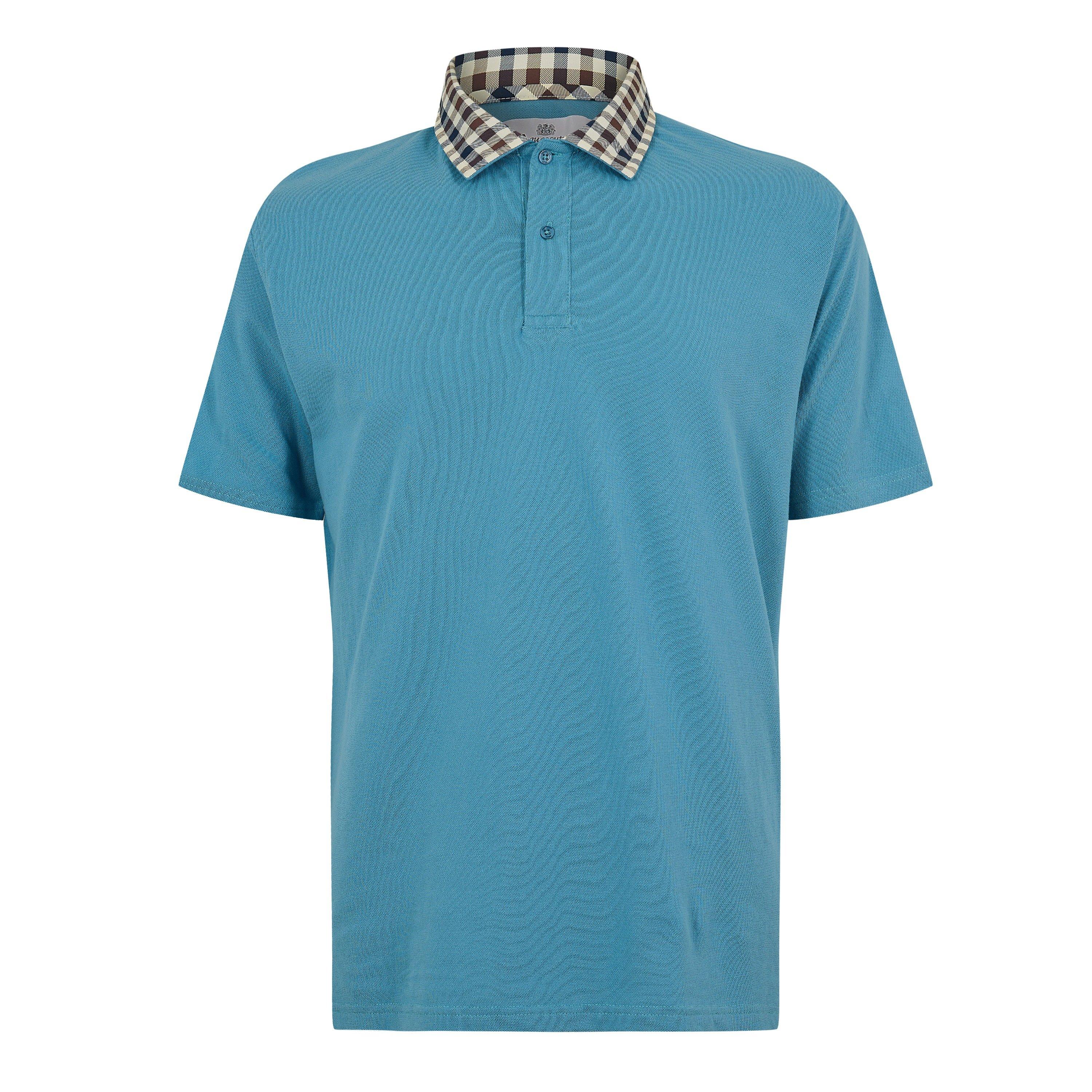 Aquascutum Men's Short Sleeve Polo Shirt - Avio - Large