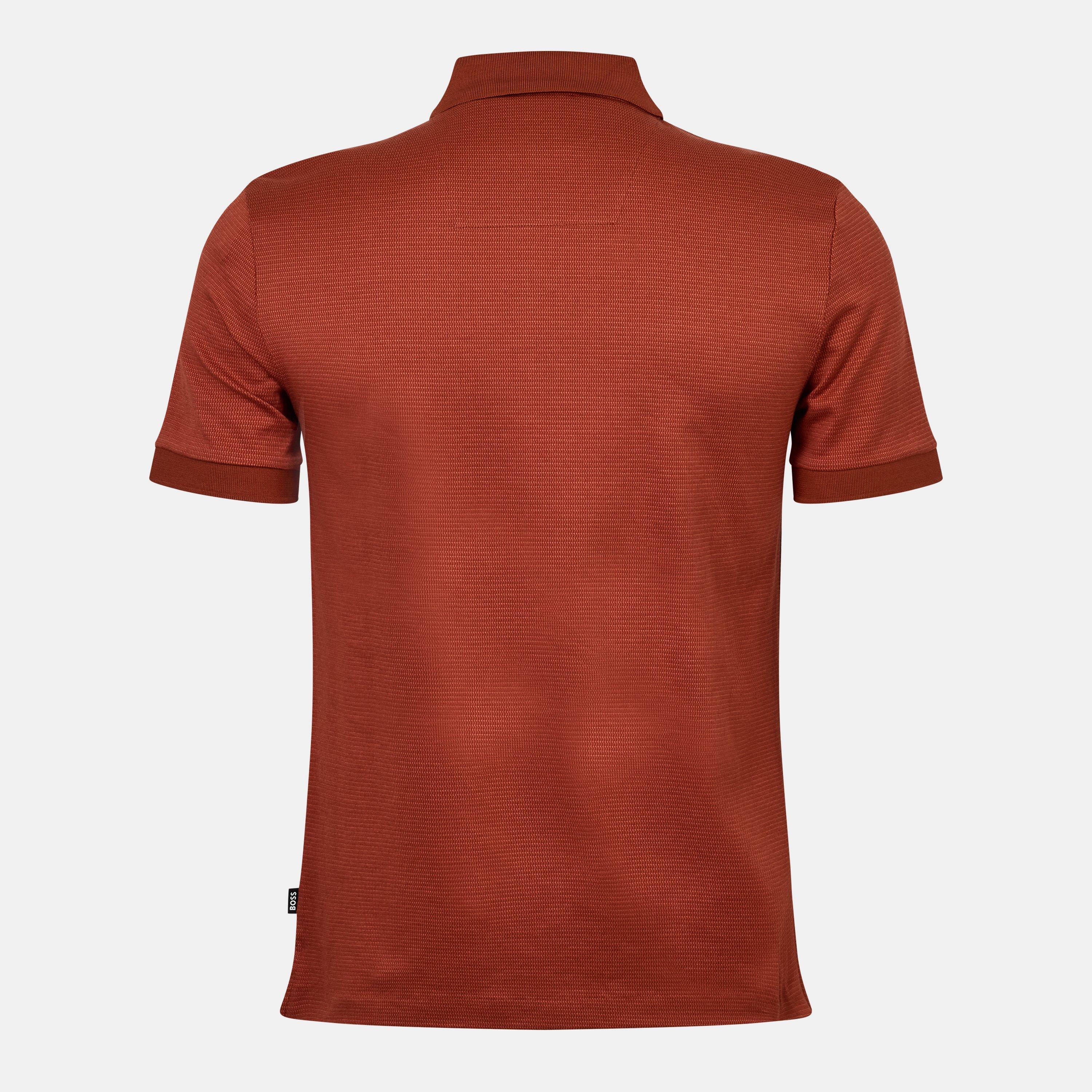 Dark Orange - Boss - Men's H-Parlay Micro-Pattern Cotton Short Sleeve Polo Shirt - 2