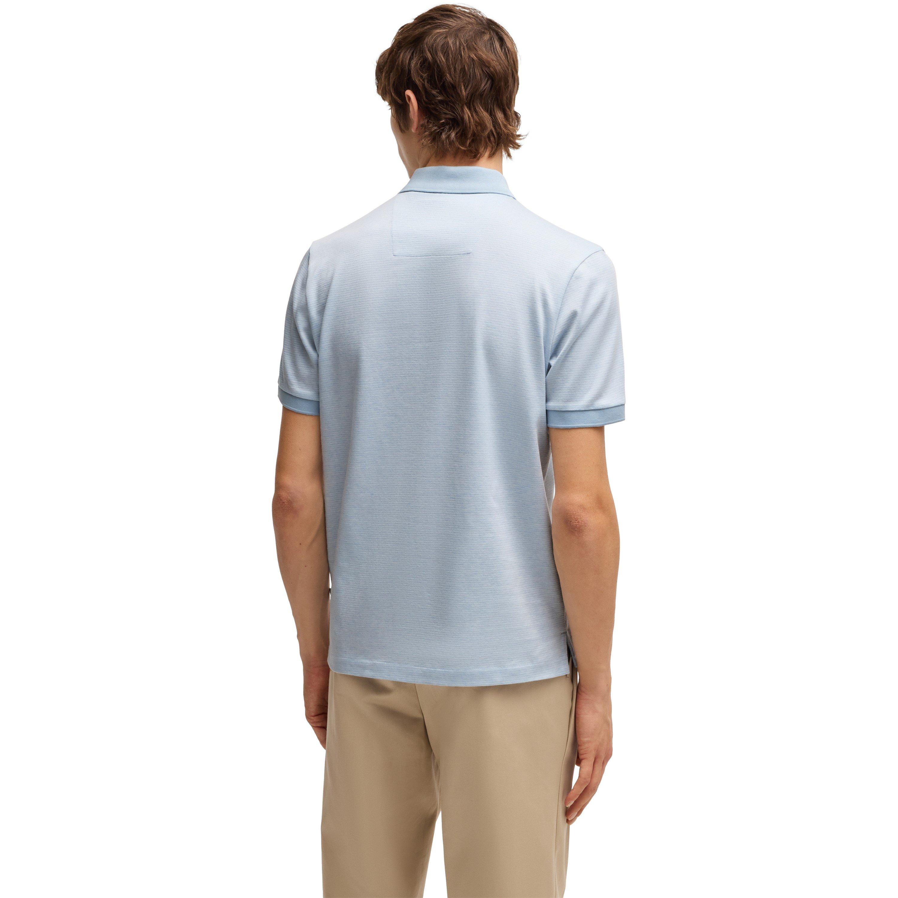 Pastel Blue - Boss - Men's H-Parlay Three-Tone Fabric Polo Shirt - 3