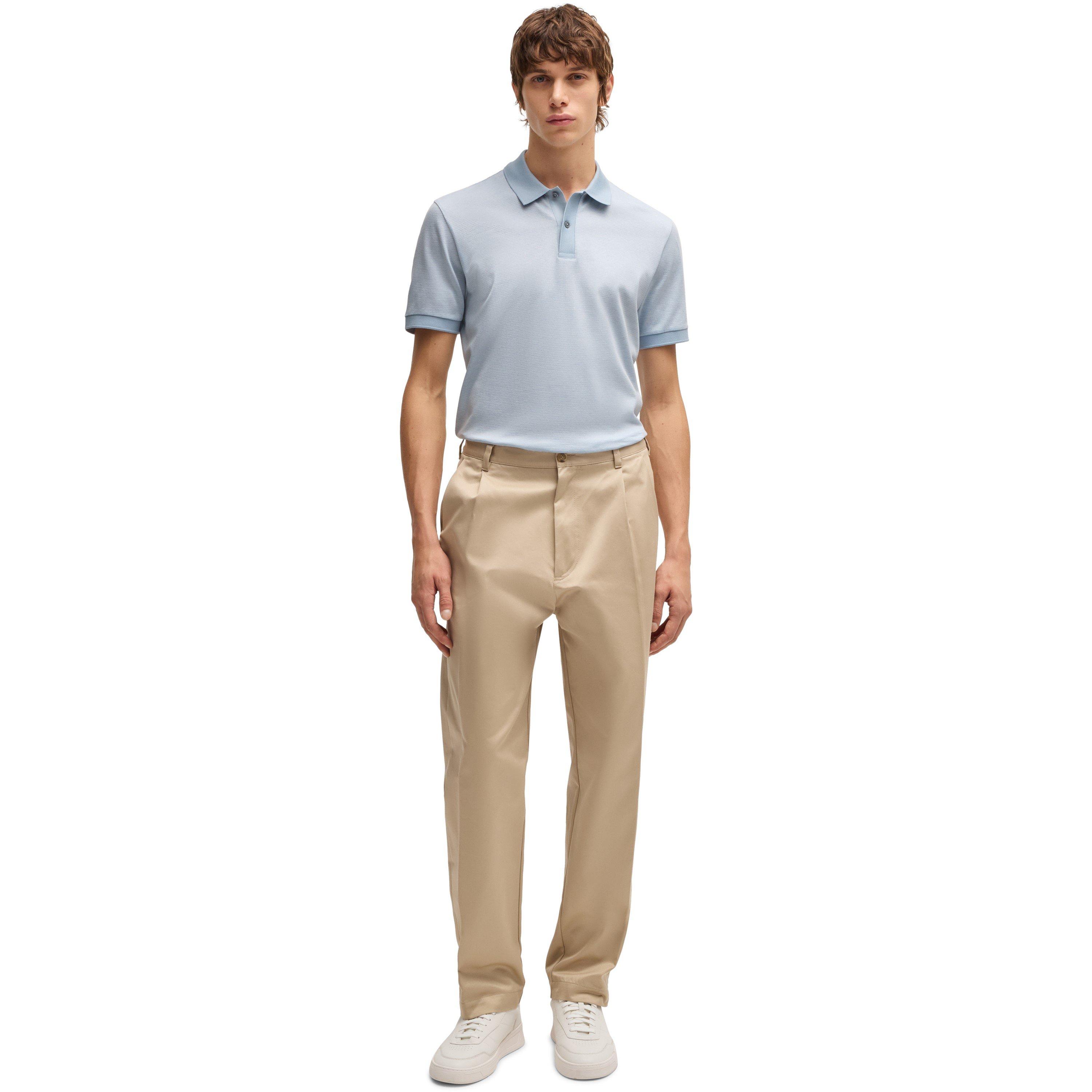 Pastel Blue - Boss - Men's H-Parlay Three-Tone Fabric Polo Shirt - 5