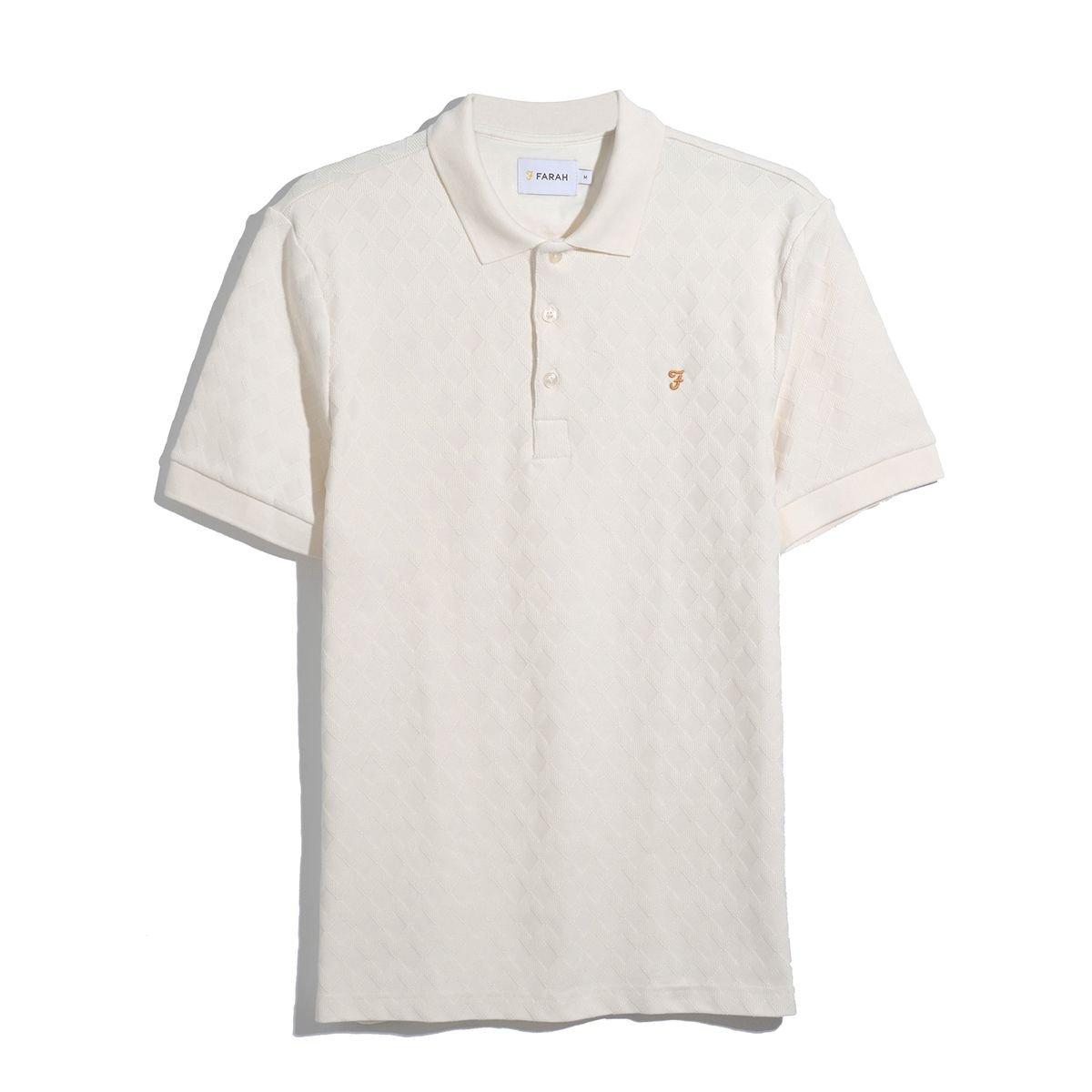 Farah Men's Short Sleeve Polo Shirt - Ecru 280 - Large