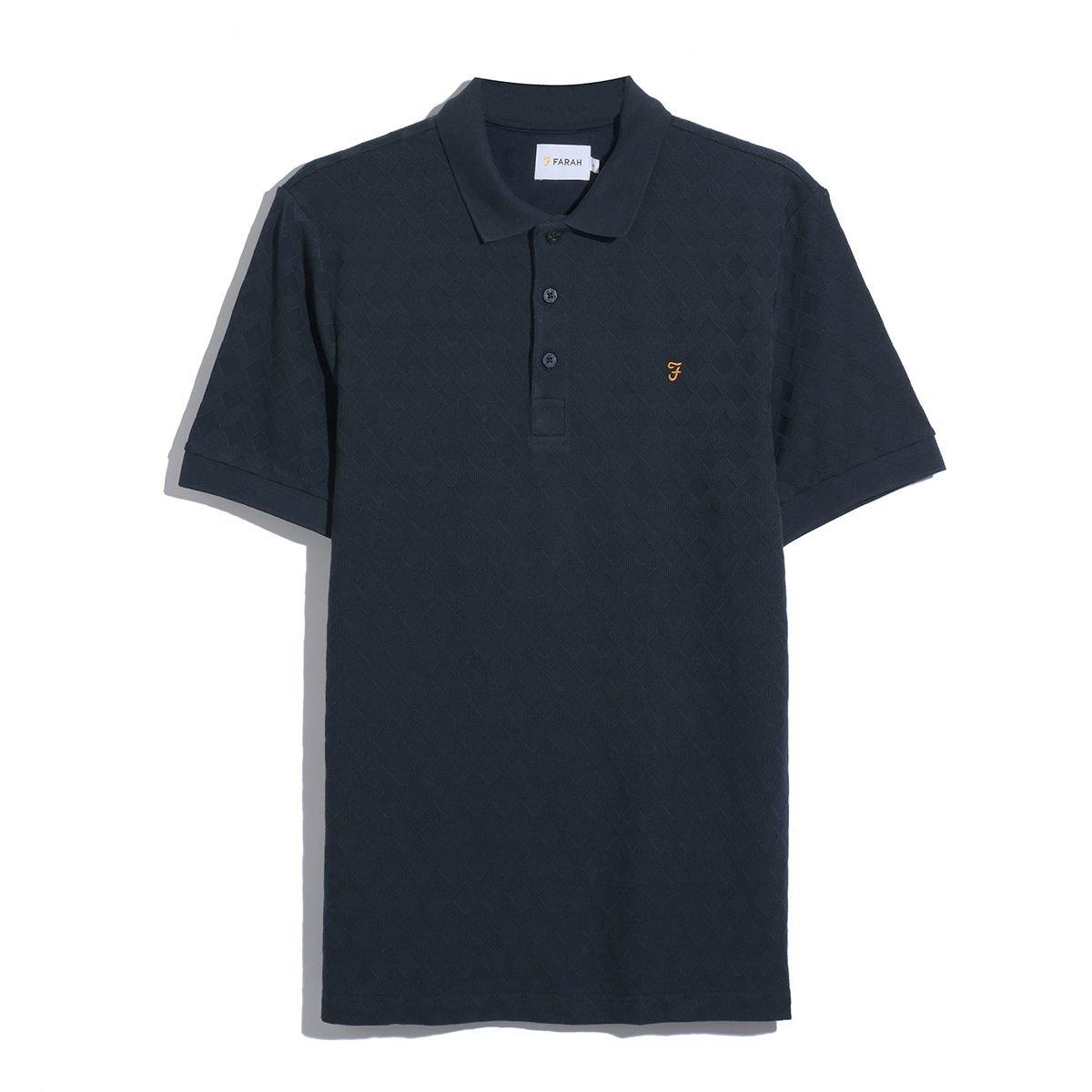 Farah Men's Short Sleeve Polo Shirt - Navy 412 - Medium