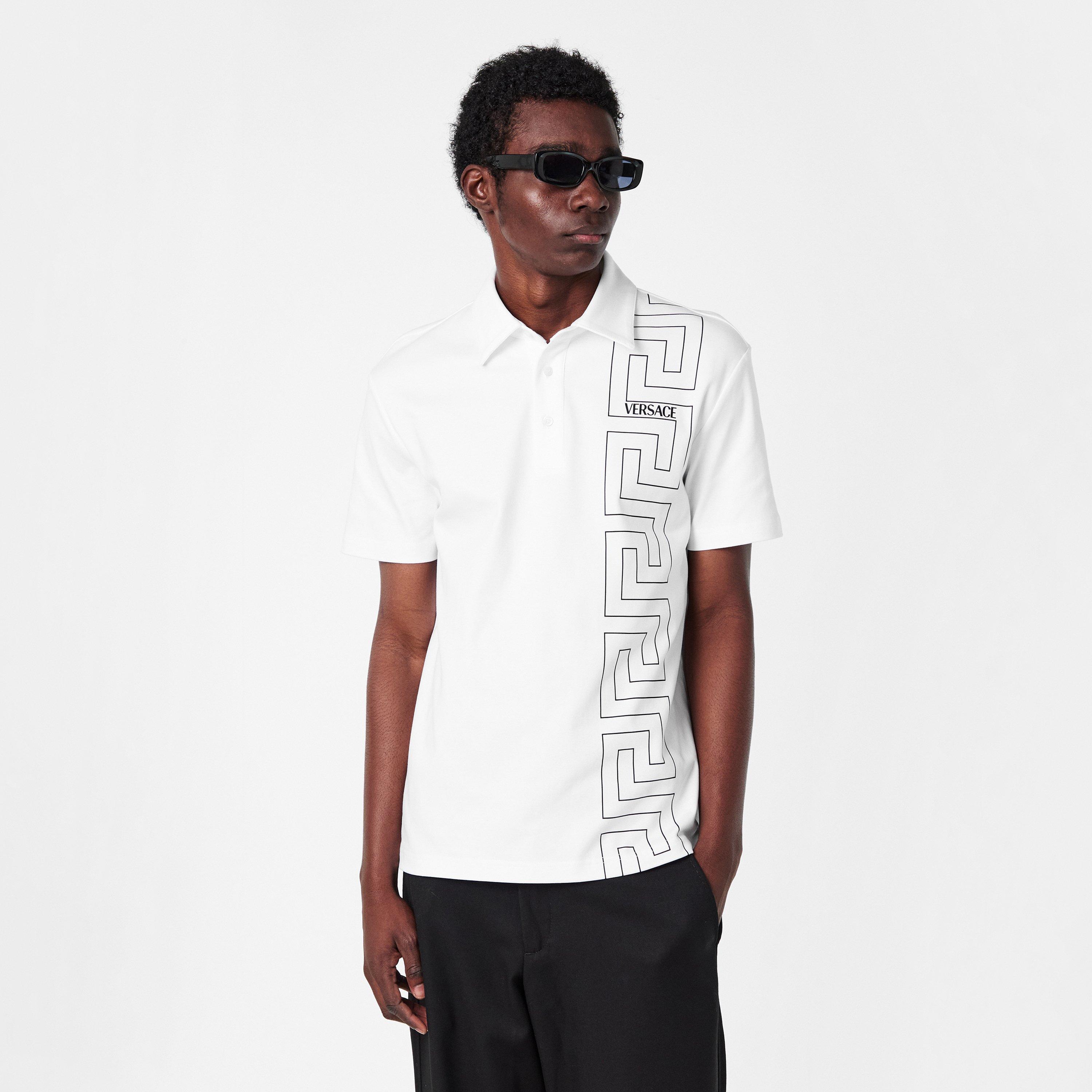 White 2W020 - Versace - Men's Grec Short Sleeve Polo Shirt - 3