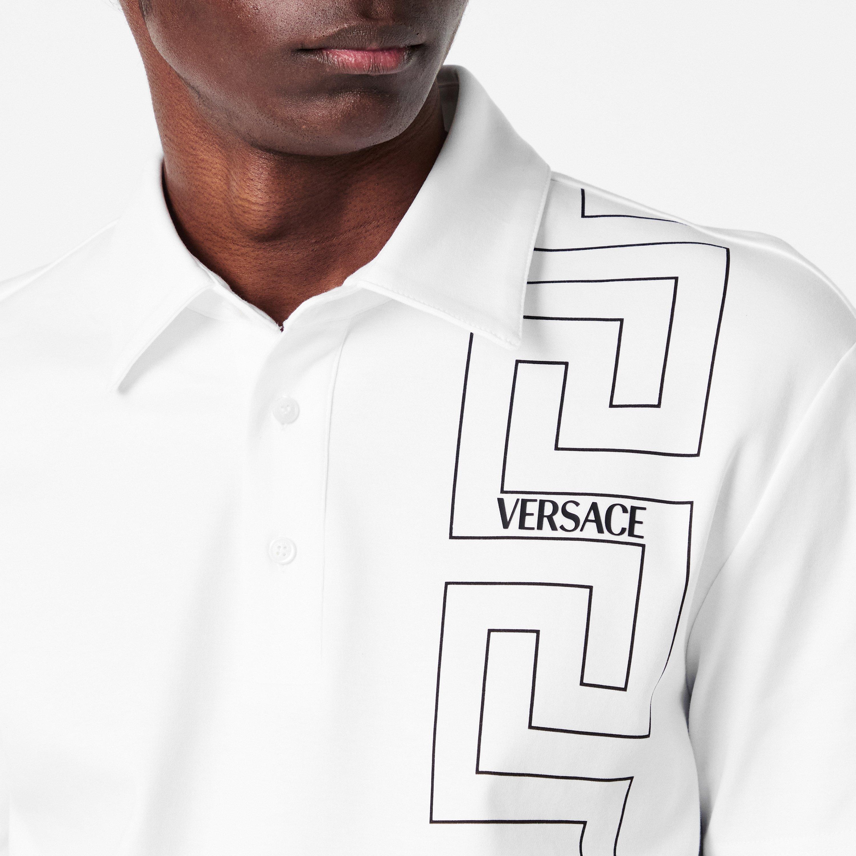 White 2W020 - Versace - Men's Grec Short Sleeve Polo Shirt - 5