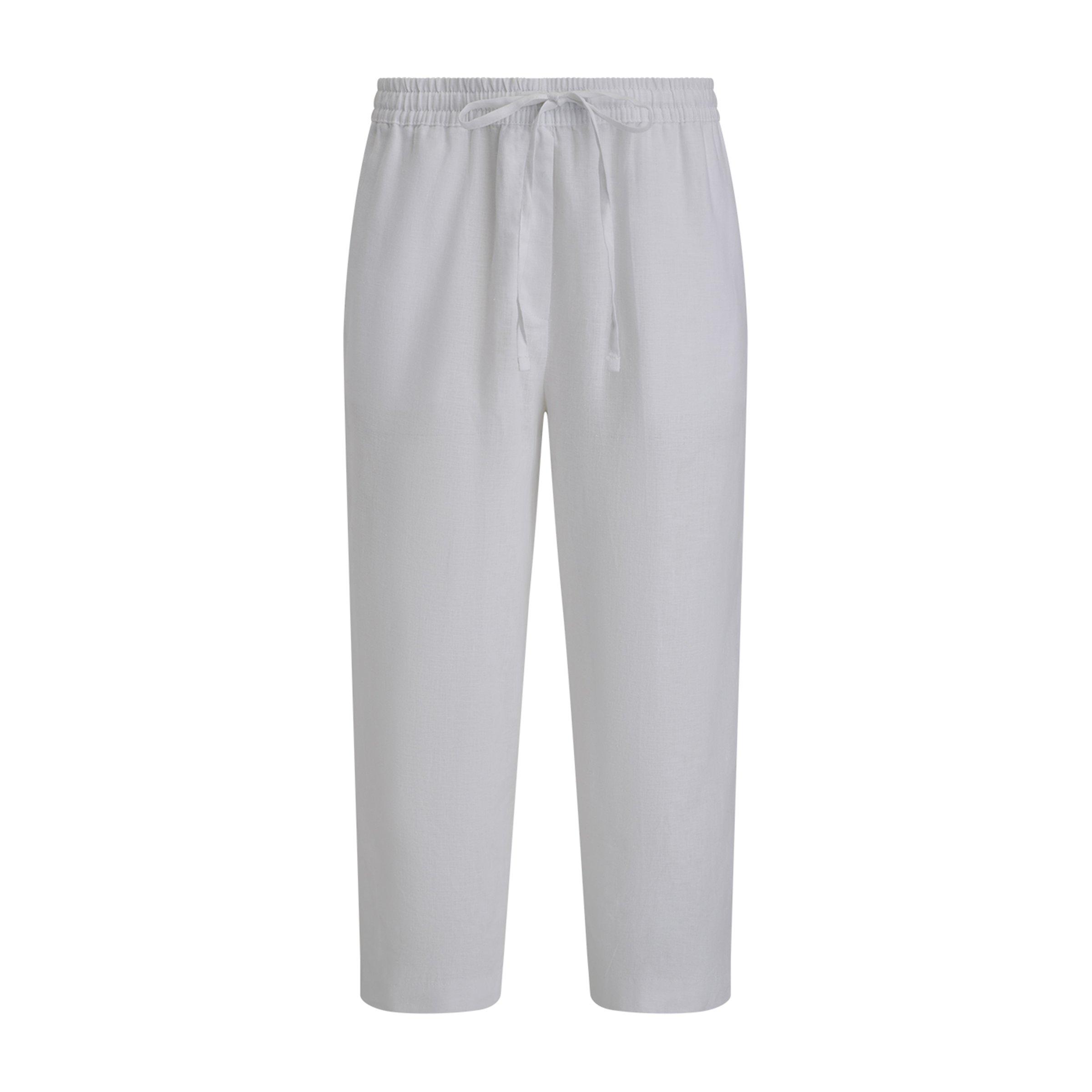 DKNY Women's Straight Leg Trousers - White - Size 12 (M)