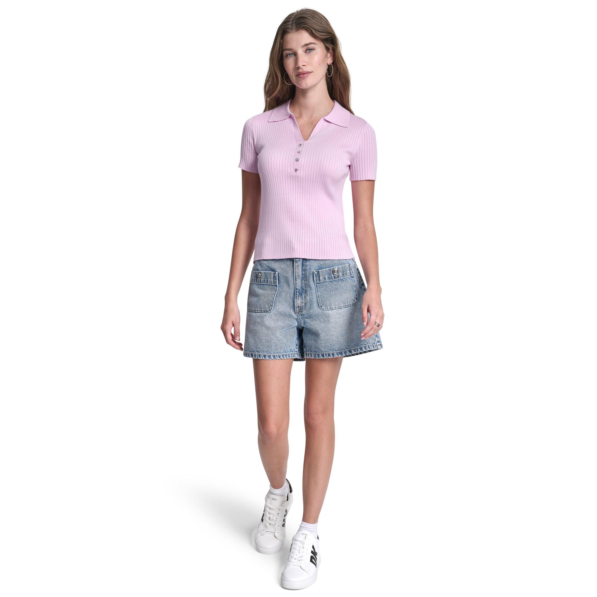 Pink Lavendar - DKNY - DKNY Dmt Bttn Polo Ld62 - 4