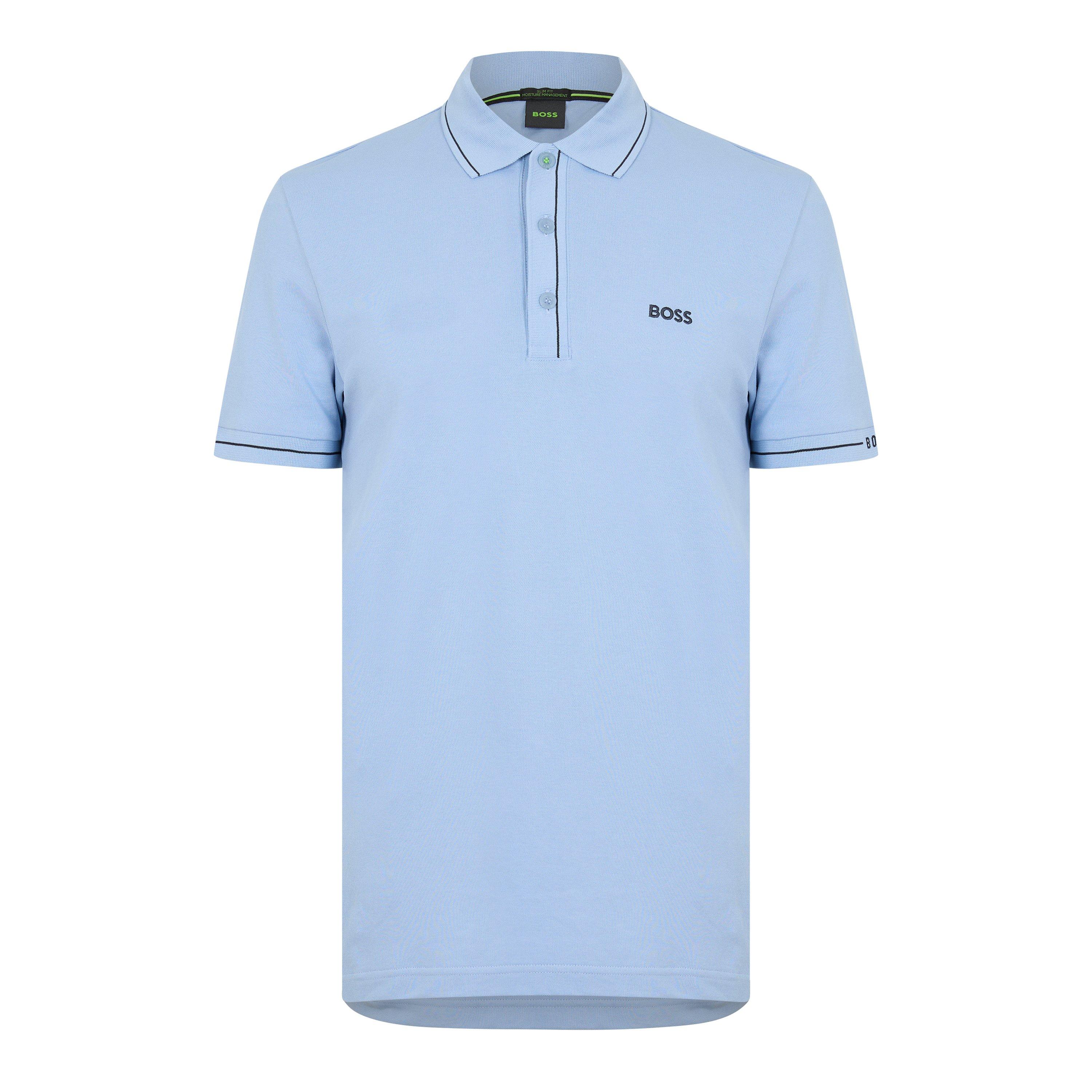 Boss Men's Paule Short-Sleeve Polo Shirt - Open Blue - S