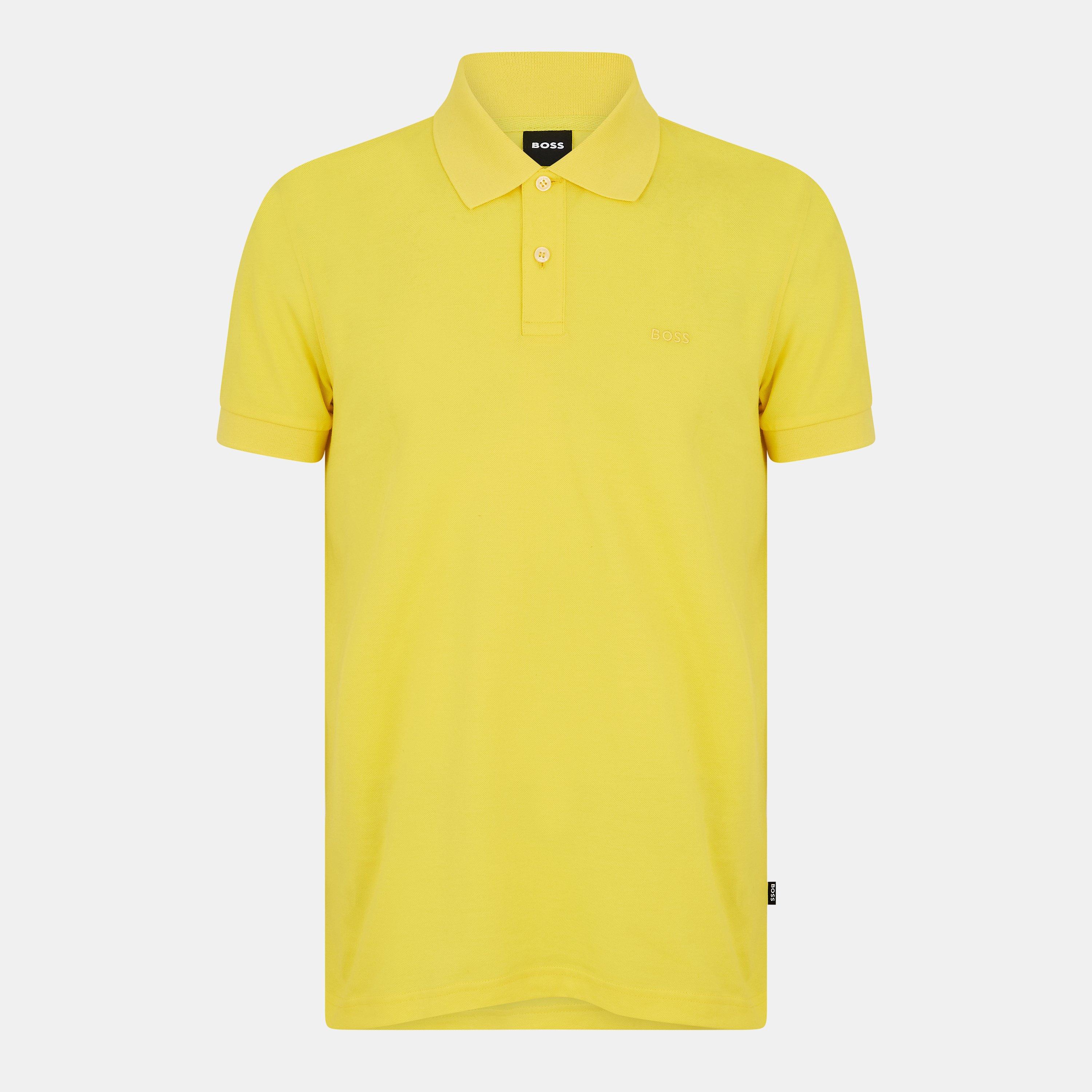 Boss Mens BOSS Firenze Short-Sleeve Polo Shirt with Logo Detail - Bright Yellow - XL
