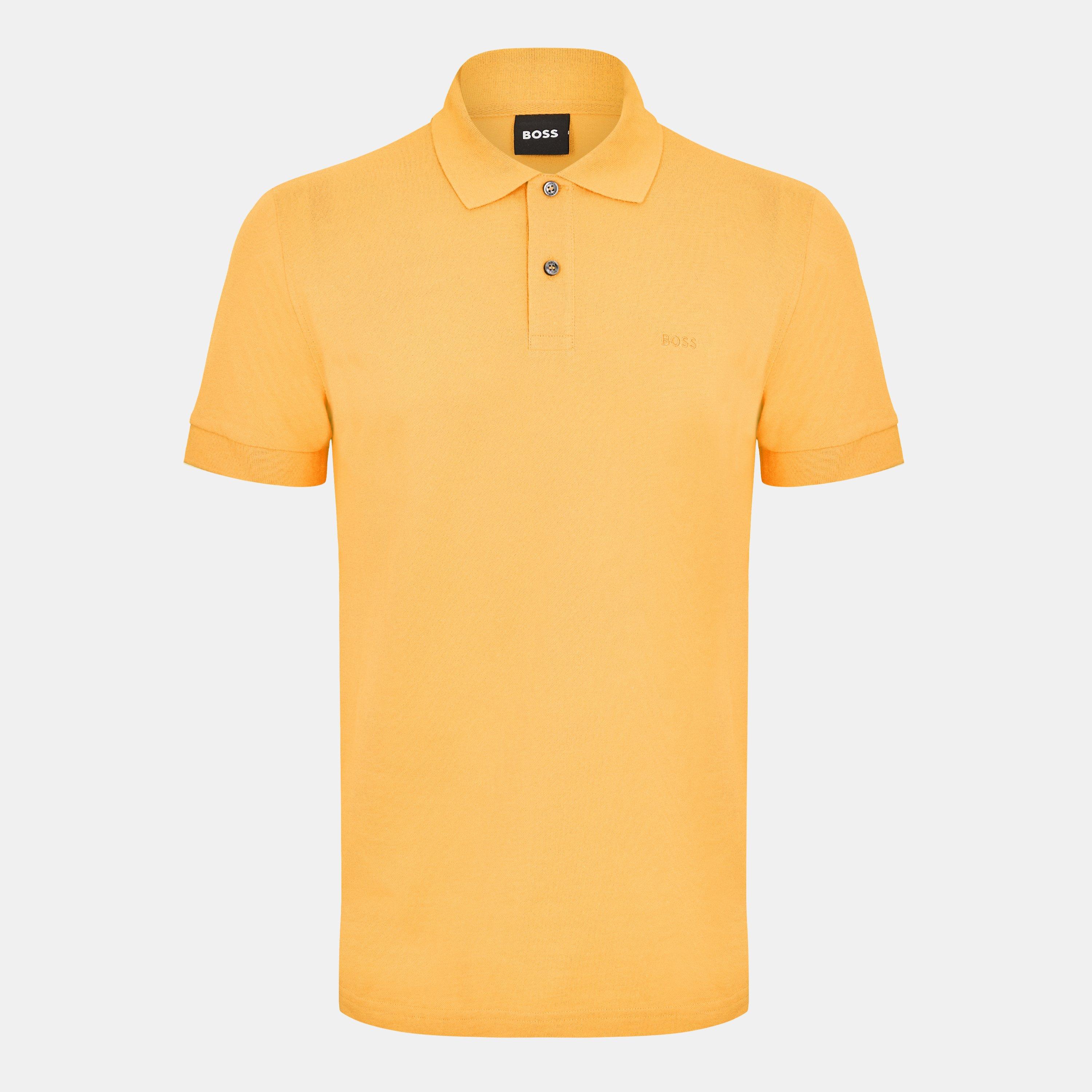 Boss Mens BOSS Firenze Short-Sleeve Polo Shirt with Logo Detail - Medium Orange - S
