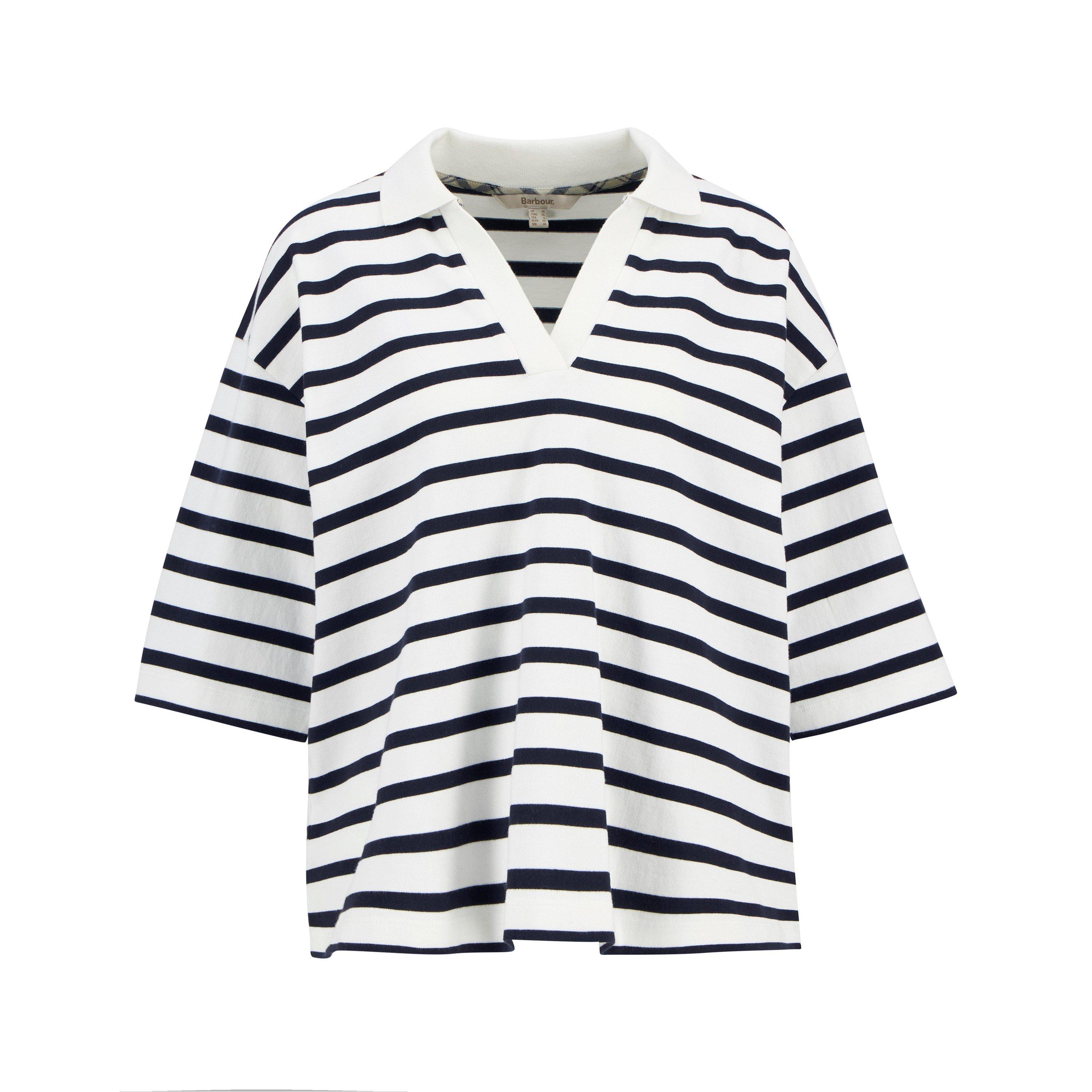 Barbour Women's Inez Striped T-Shirts - Cloud / Navy - 8 (XS)