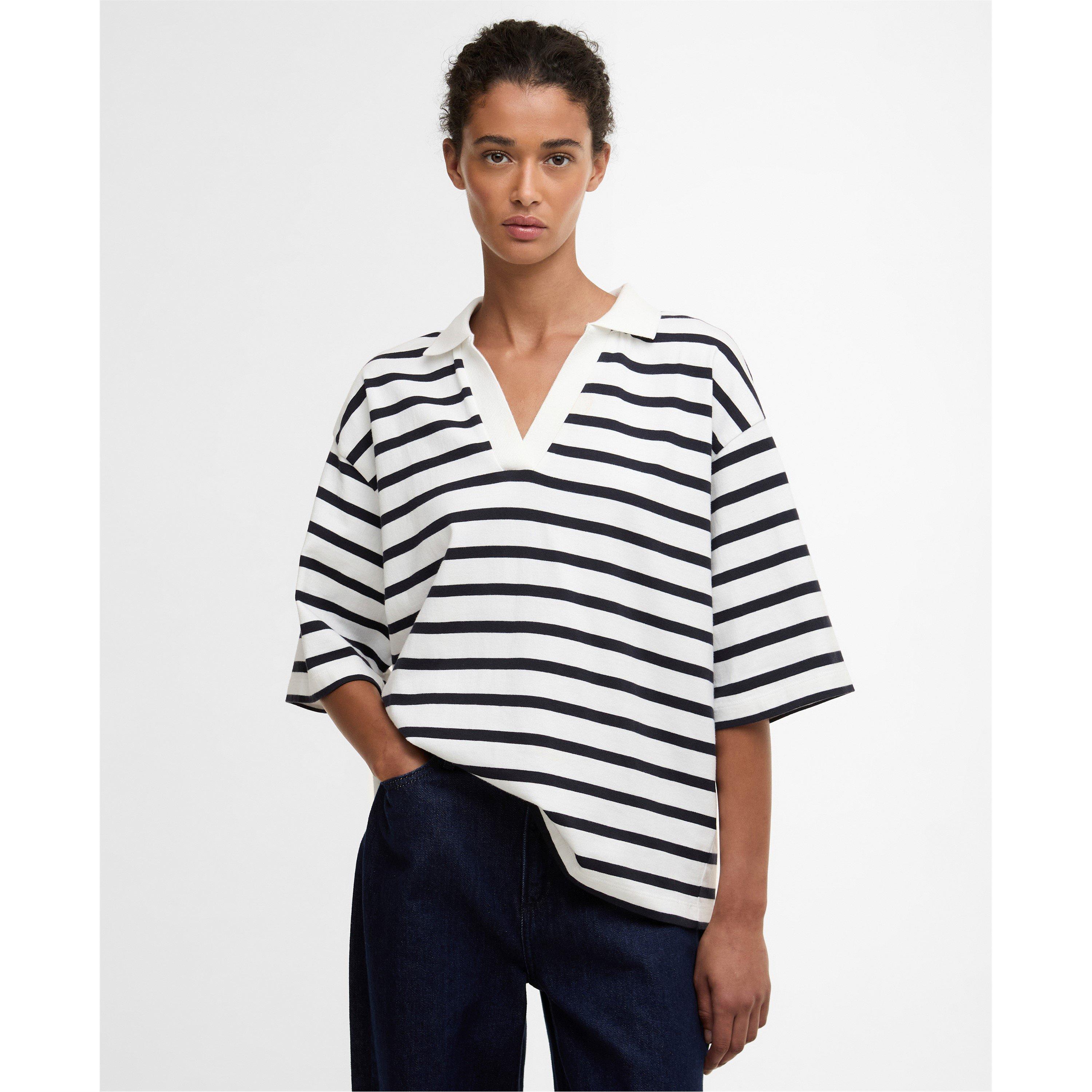 Cloud / Navy - Barbour - Womens Inez Striped T-Shirts - 2