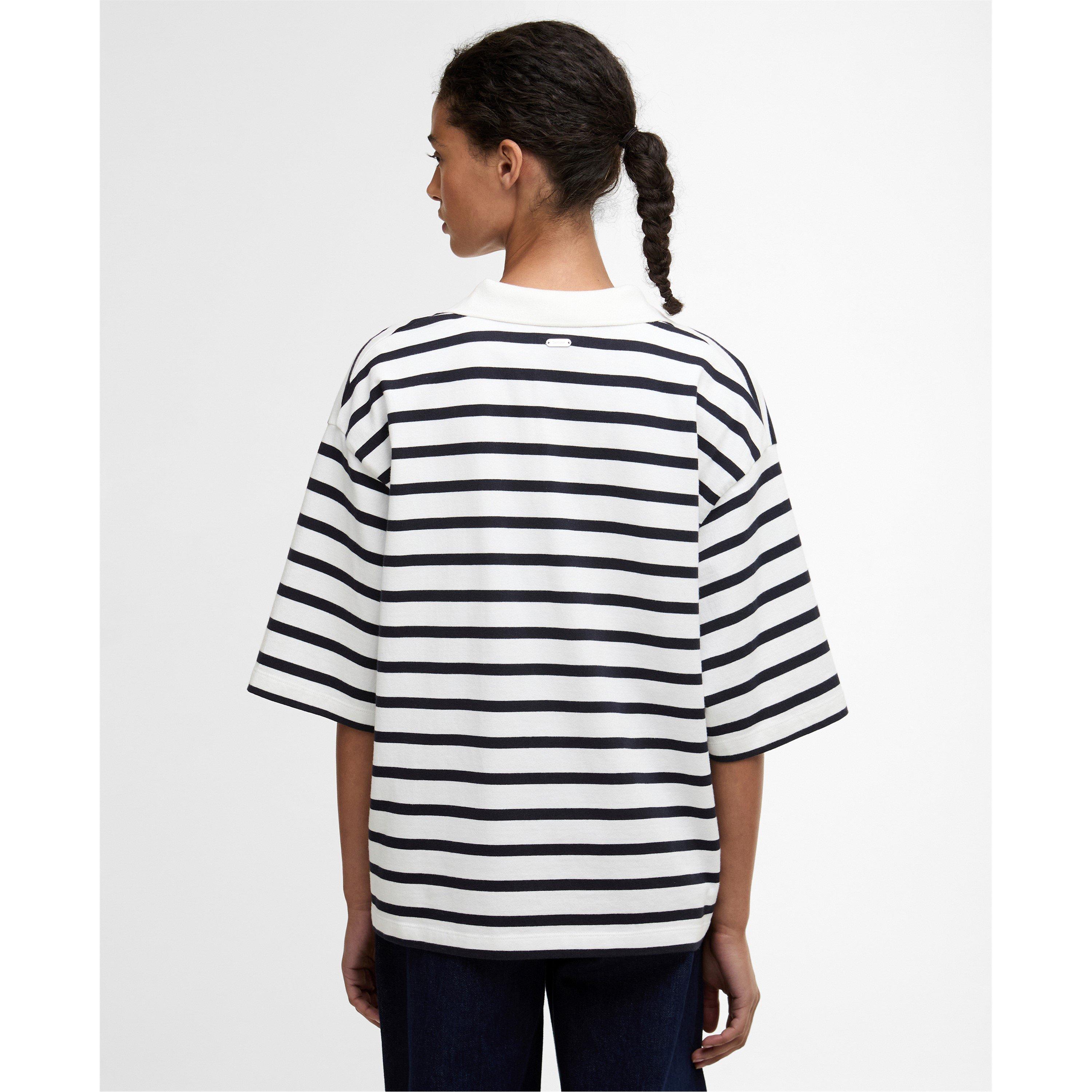 Cloud / Navy - Barbour - Womens Inez Striped T-Shirts - 3