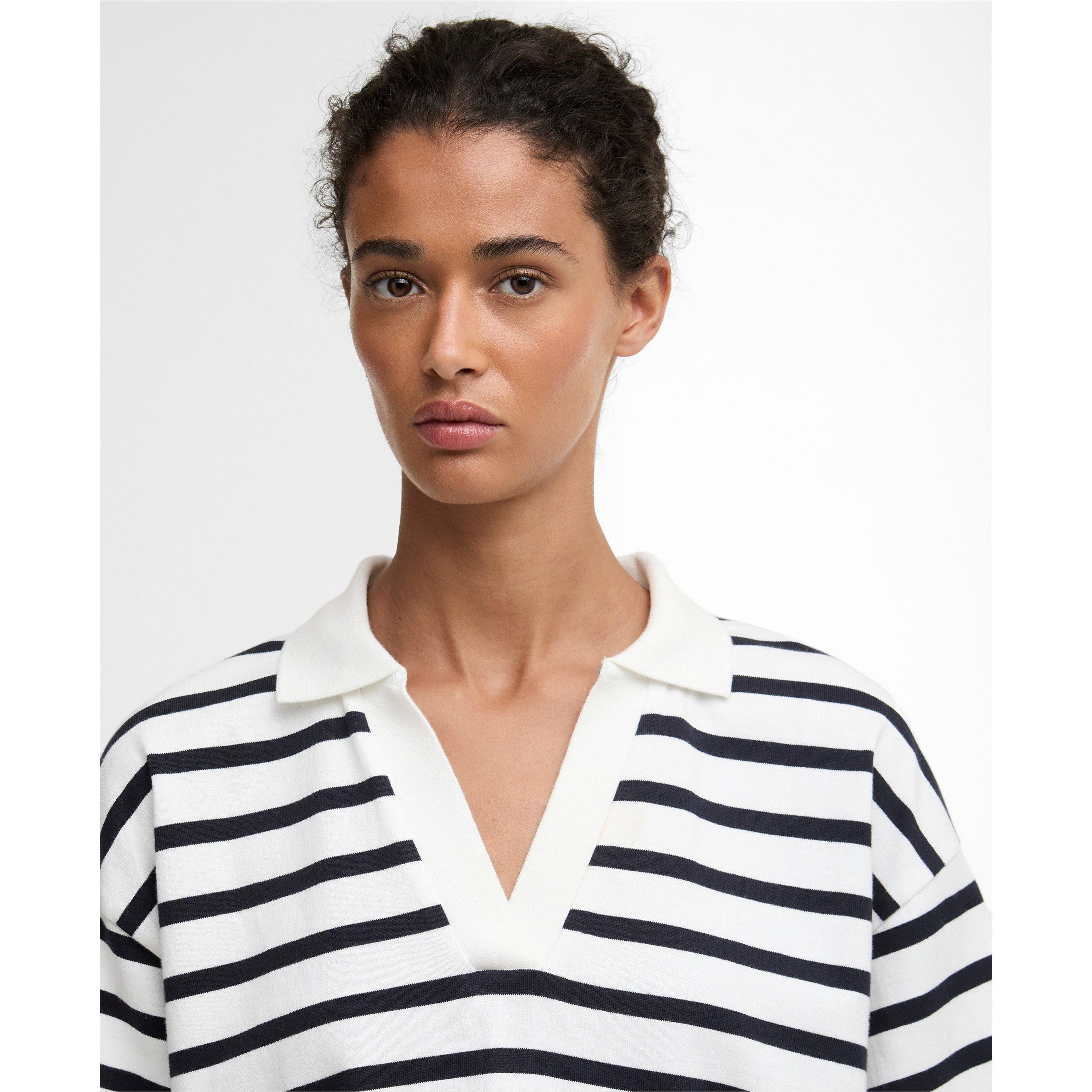 Cloud / Navy - Barbour - Womens Inez Striped T-Shirts - 4