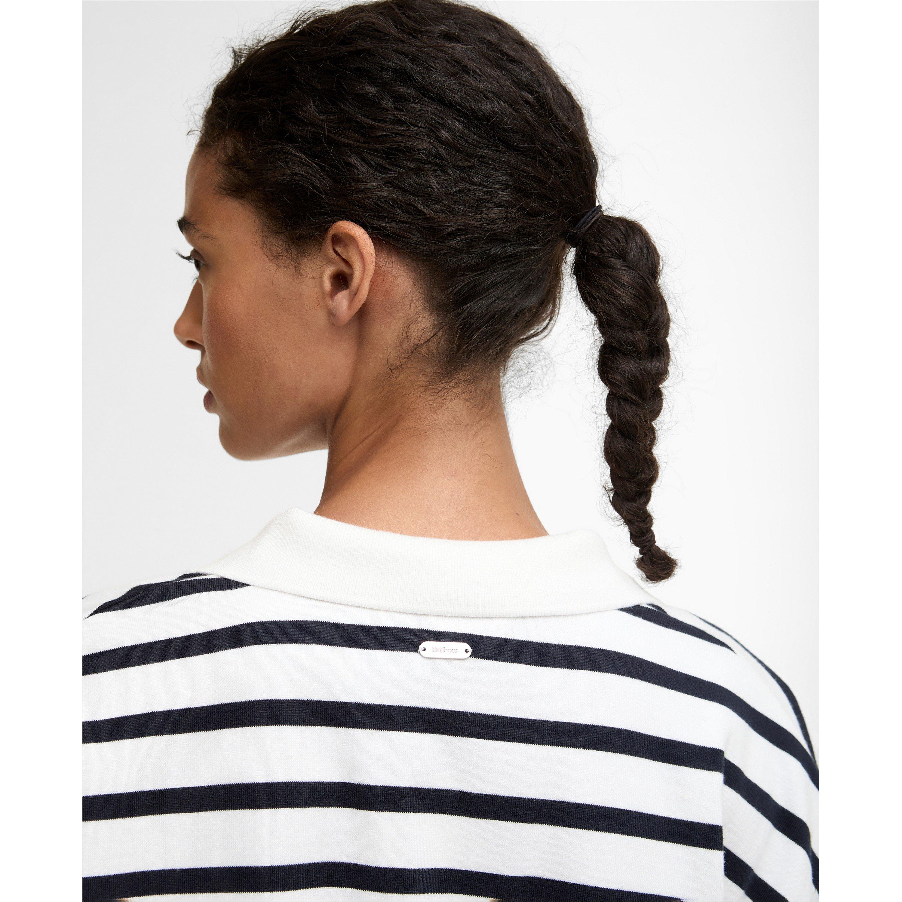 Cloud / Navy - Barbour - Womens Inez Striped T-Shirts - 5