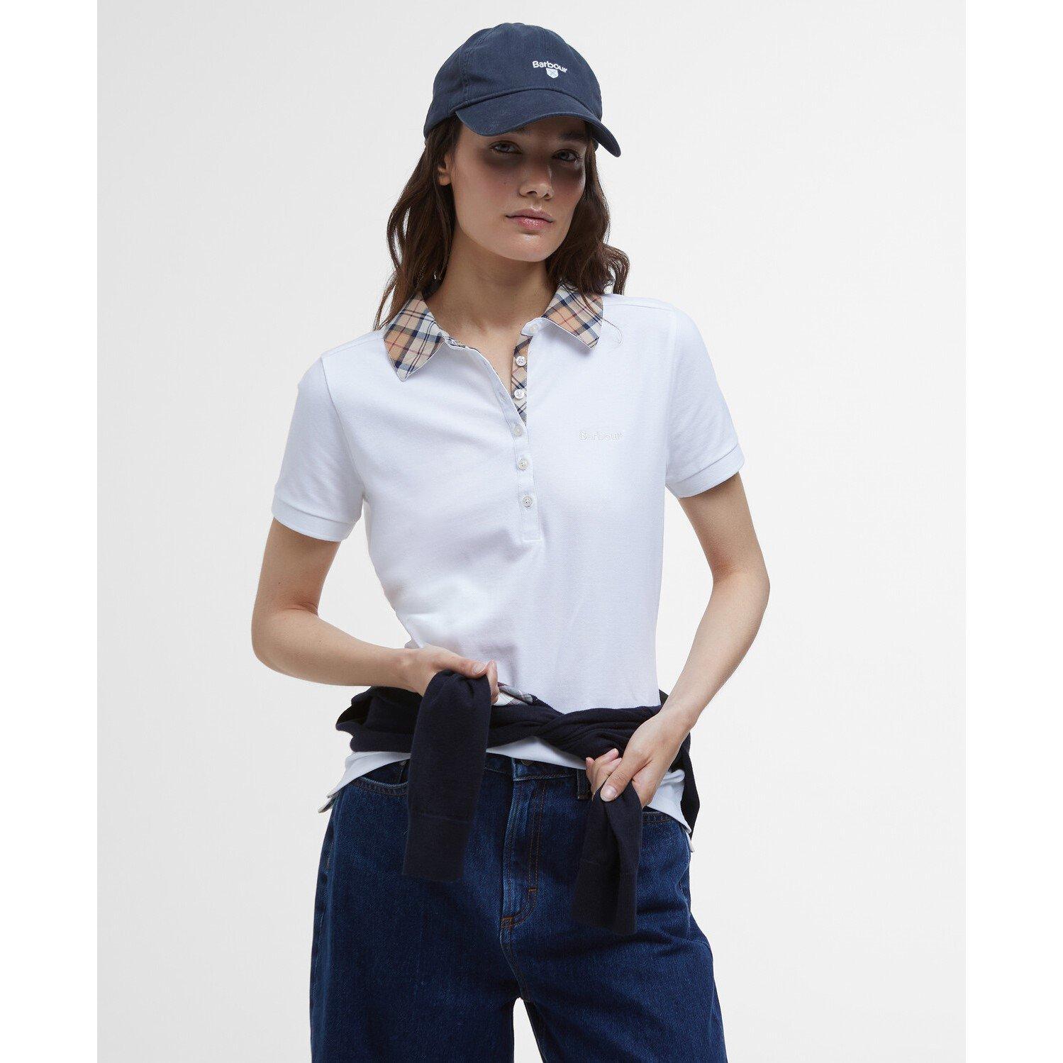 White/Hessian - Barbour - Women's Short Sleeve Polo Shirt - 2